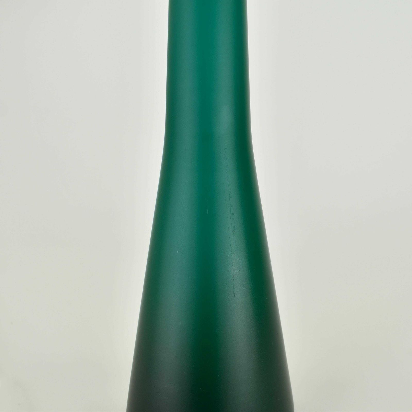 Murano Mid Century Modern Table Lamp Satined Glass Emerald Green | Vintage Accent Light Italian Scandinavian Gunnel Nyman Venini Holmegaard photo 565.0