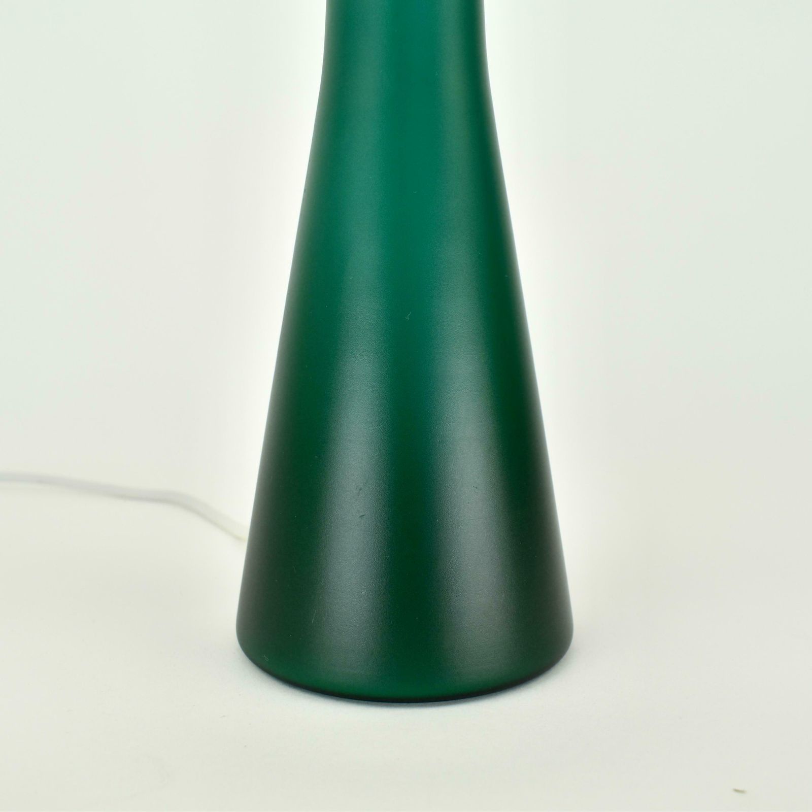Murano Mid Century Modern Table Lamp Satined Glass Emerald Green | Vintage Accent Light Italian Scandinavian Gunnel Nyman Venini Holmegaard photo vinterior
