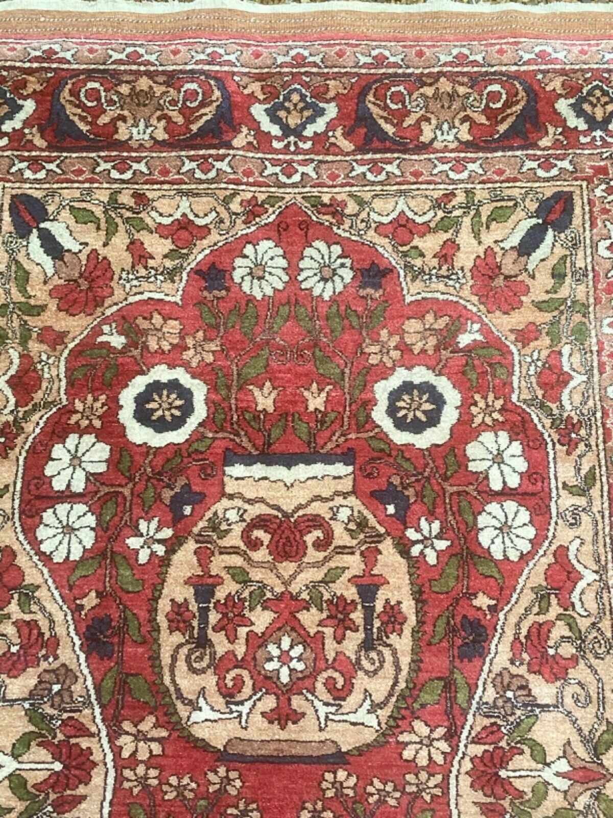 Fine Antique Turkman Silk Prayer Rug / Carpet photo 985.0