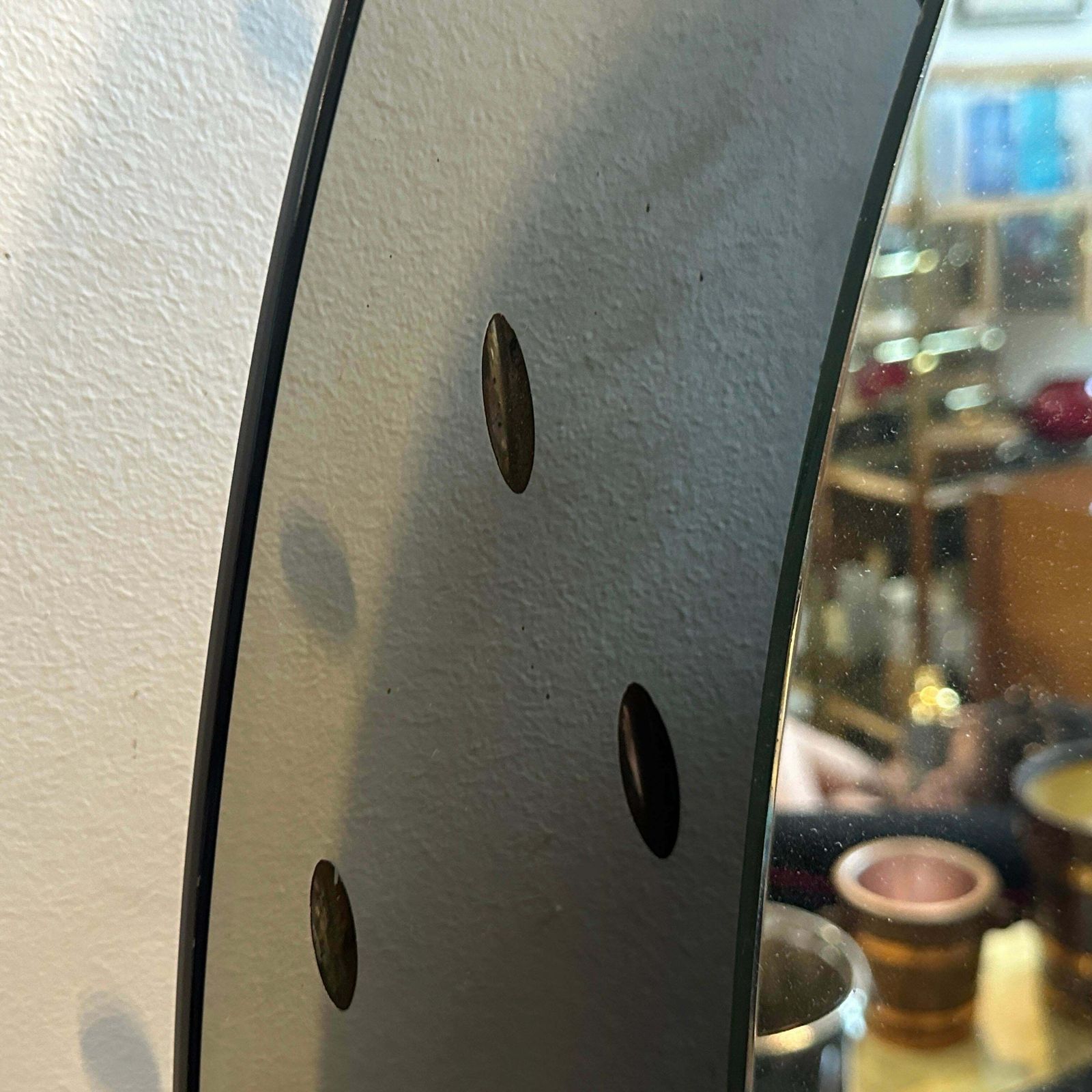 1960s Mid Century Modern Smoked Glass Oval Wall Mirror By Cristal Art photo 3979.0