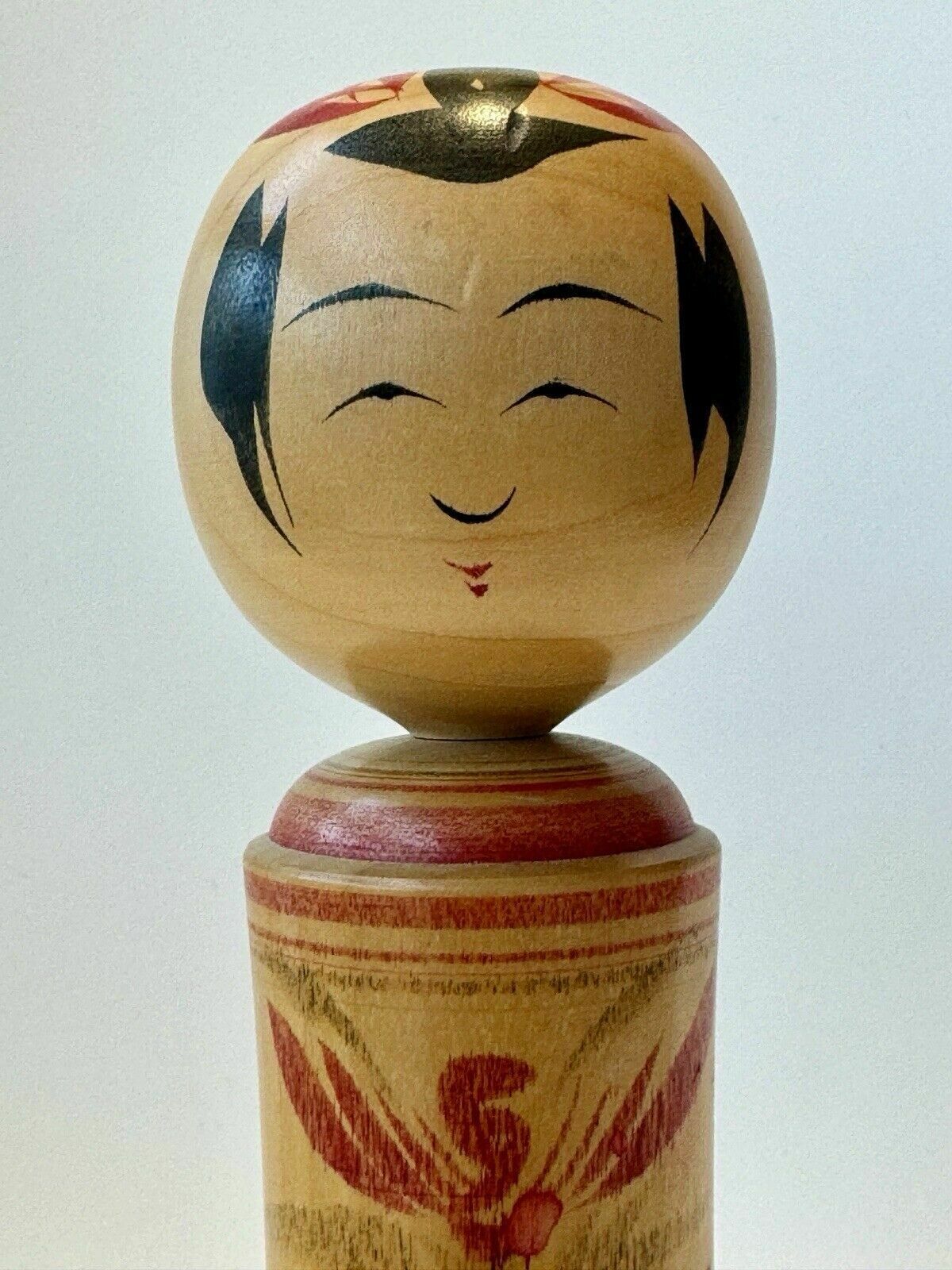 50.0 Vintage Kokeshi Doll, Naruko Kei, Miyagi Prefecture, By Takahashi Takeo photo