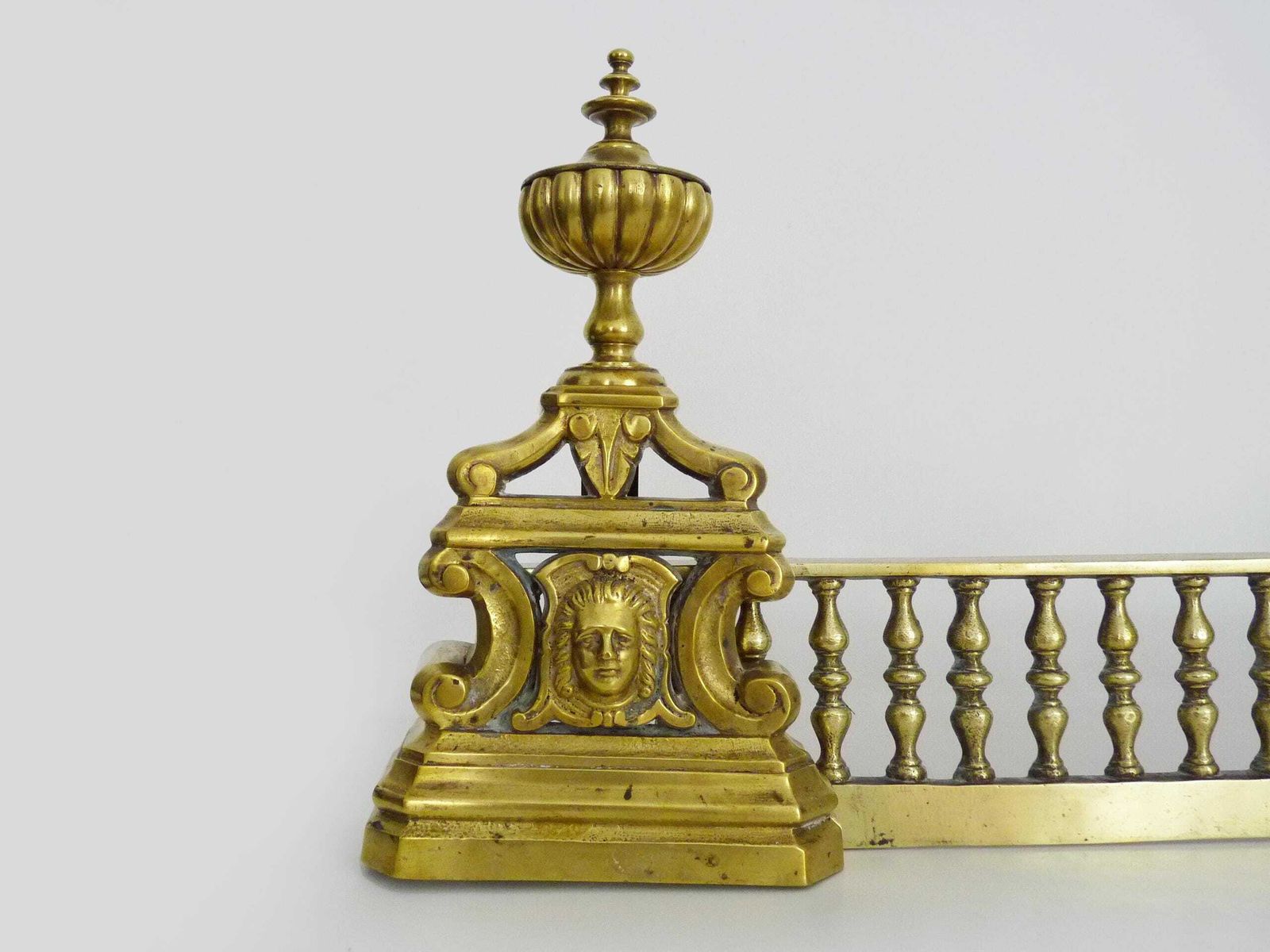 Fireplace Bar, Fireplace Bar, Fire Bar, Gilded Bronze Fireplace Front photo for sale