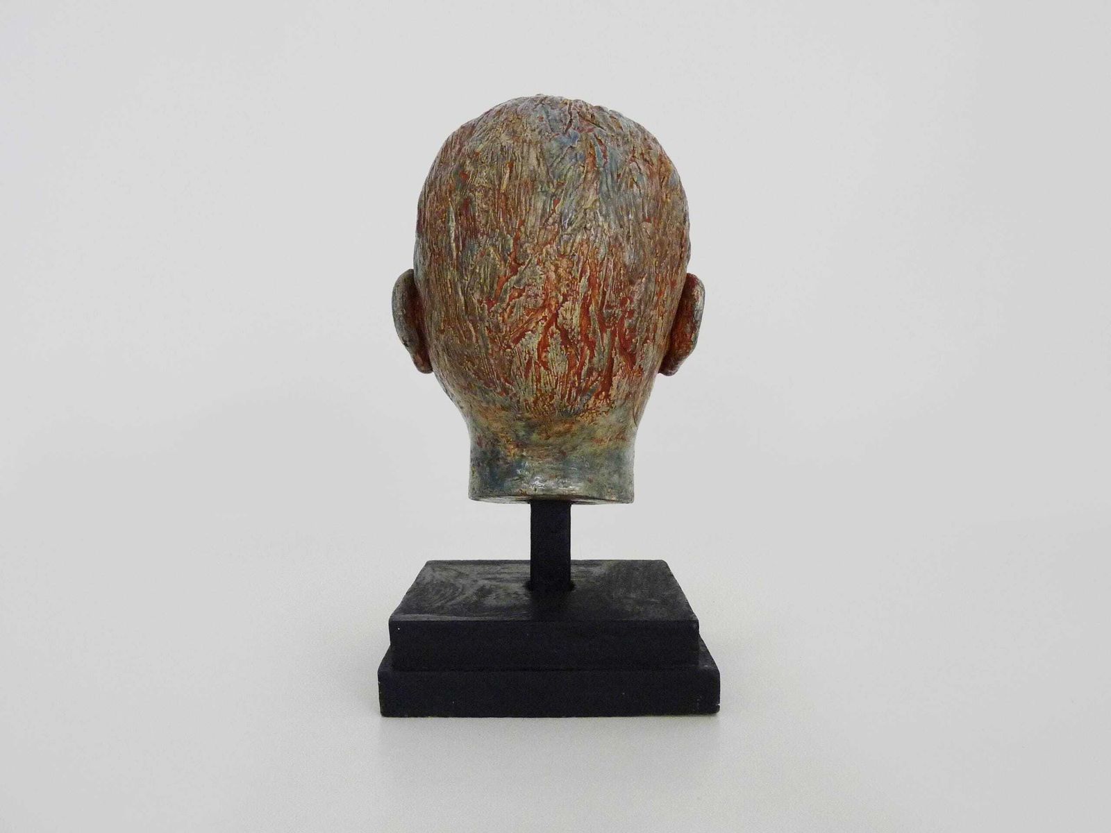 photo furniture Sculpture Of A Child's Face In Glazed Sandstone, Italian Sculptor. 70s 80s