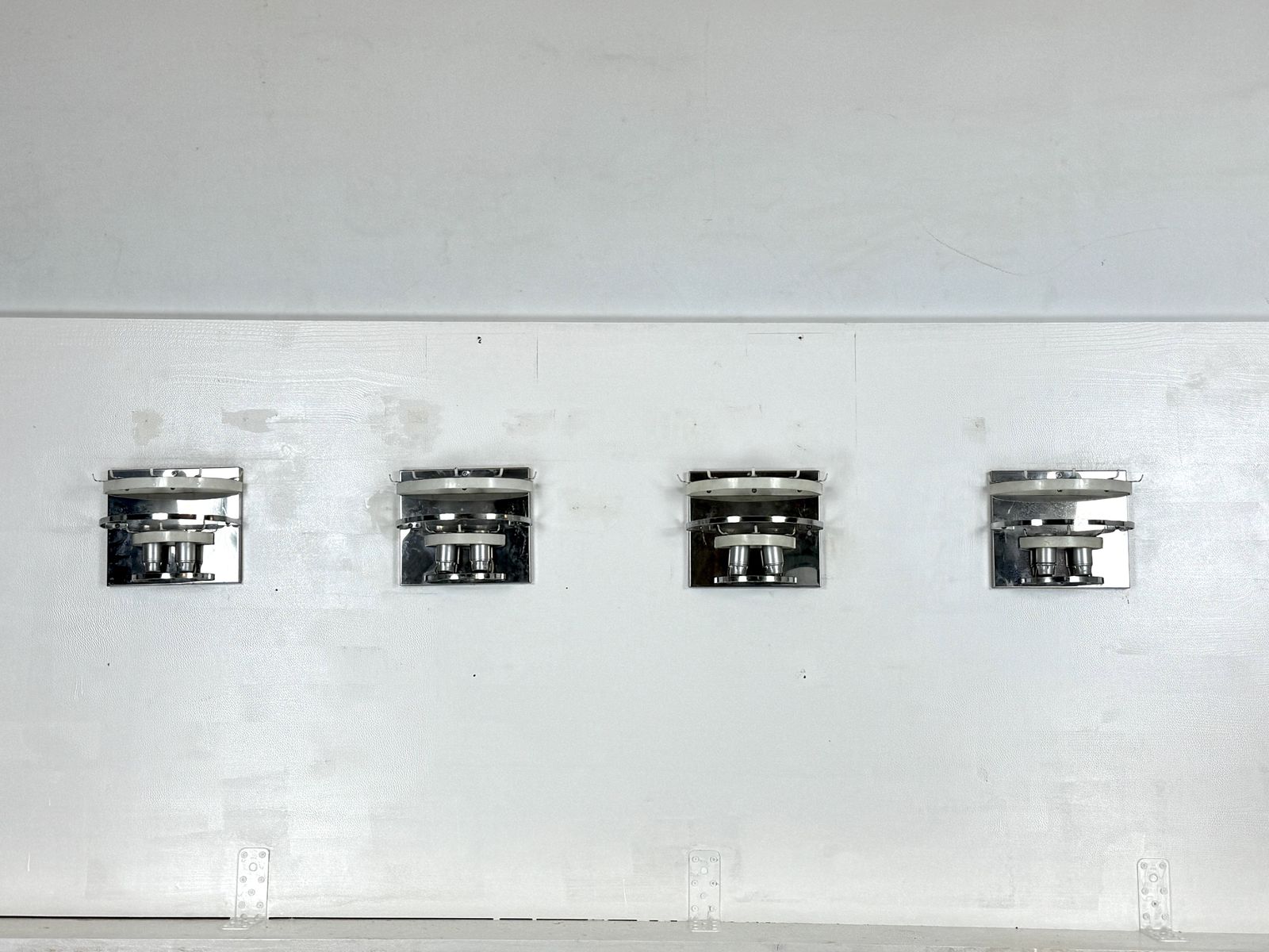 Vistosi Manner, Set Of Four Clear Murano Glass Elements Sconces. Italy 1970s photo vintage