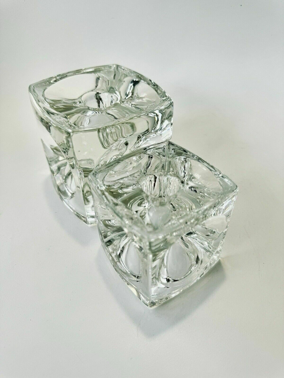 2 Peill & Putzler Cube Candle Holders 'Ice Cubes' photo vintage