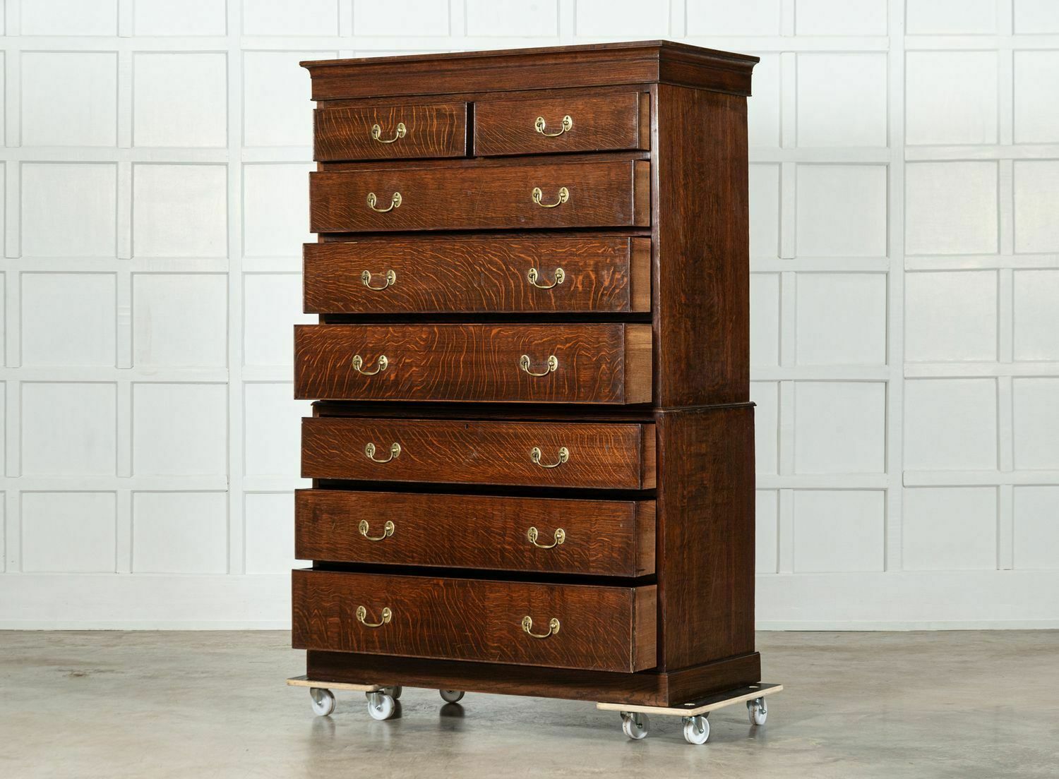 Large English Oak Tallboy Chest Drawers photo furniture