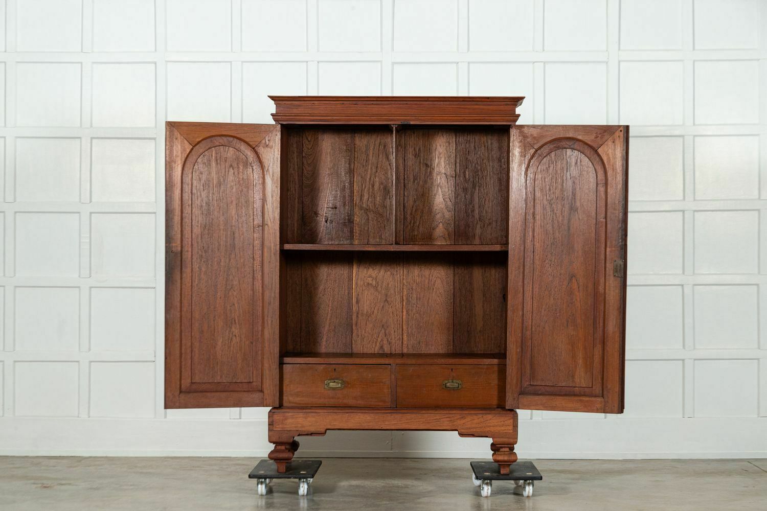 19thc Colonial Campaign Teak Armoire photo furniture
