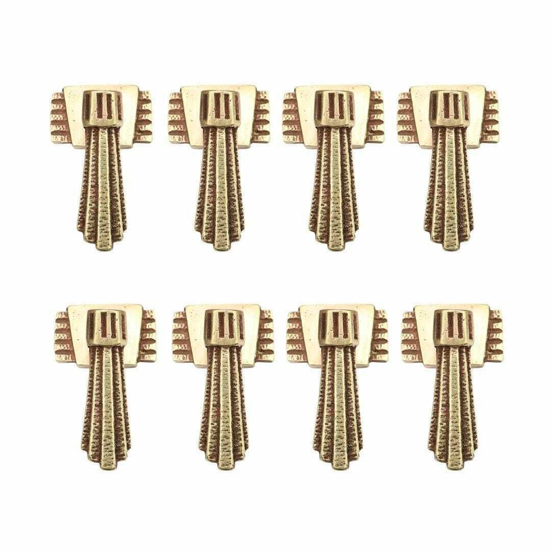 Antique Art Deco Period Brass Dresser Drawer Handle Pull Set Of 8. Antique Brass Drawer Pull Handle. Antique Ornate Hardware.