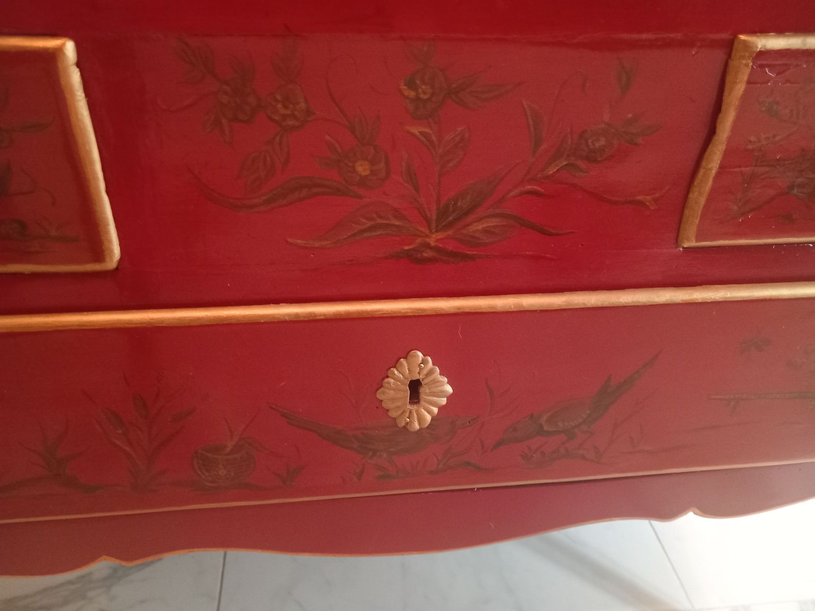 Louis XV Period Secretary Or Red Scriban With Chinoiserie photo furniture