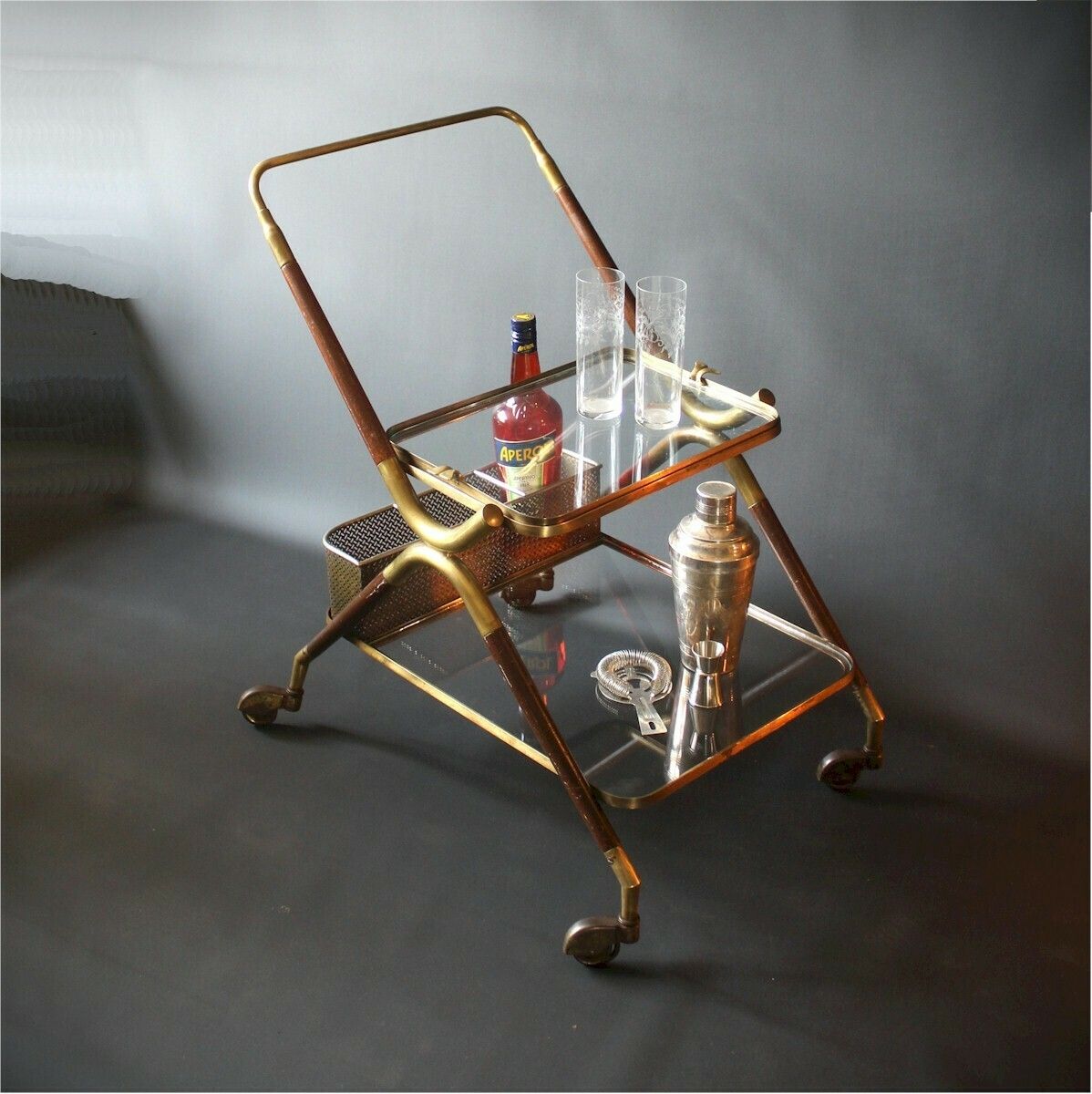 Mid Century Drinks Trolley Attributed To Cesare Lacca, Italy C.1950s photo furniture