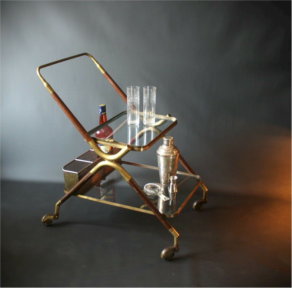Mid Century Drinks Trolley Attributed To Cesare Lacca, Italy C.1950s