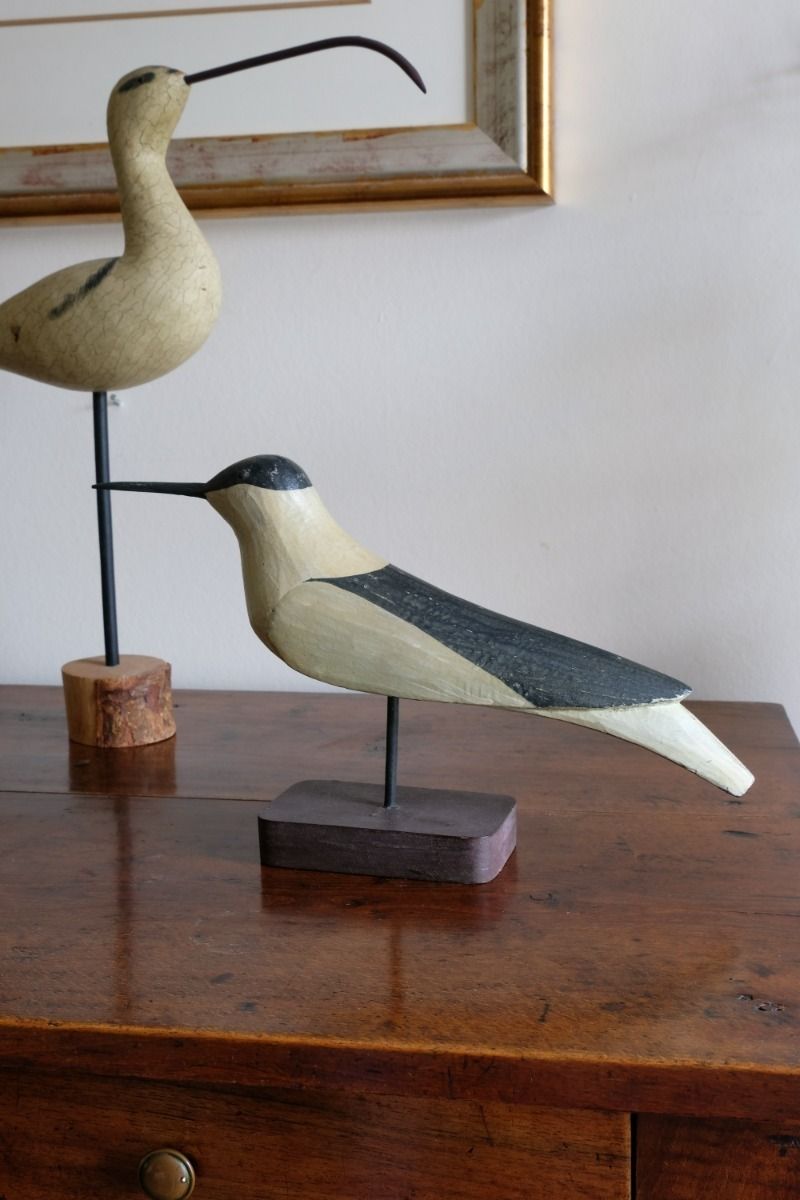 Hand Carved & Monochrome Painted Decorative Bird 1001867 photo for sale