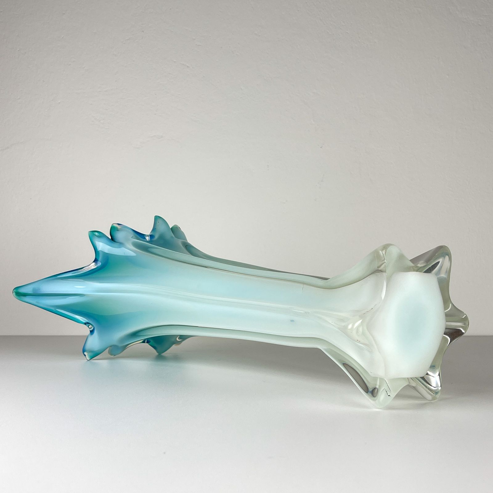 Vintage Large Green Blue Murano Vase, Italy 1970s photo buy