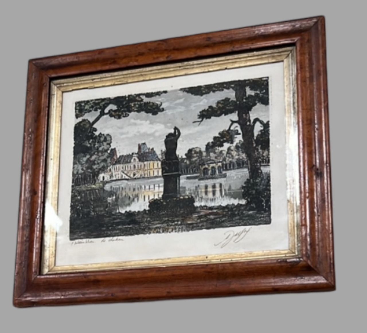 Maurice Jacque   Colour Etching   The Chateau Of Fontainebleau