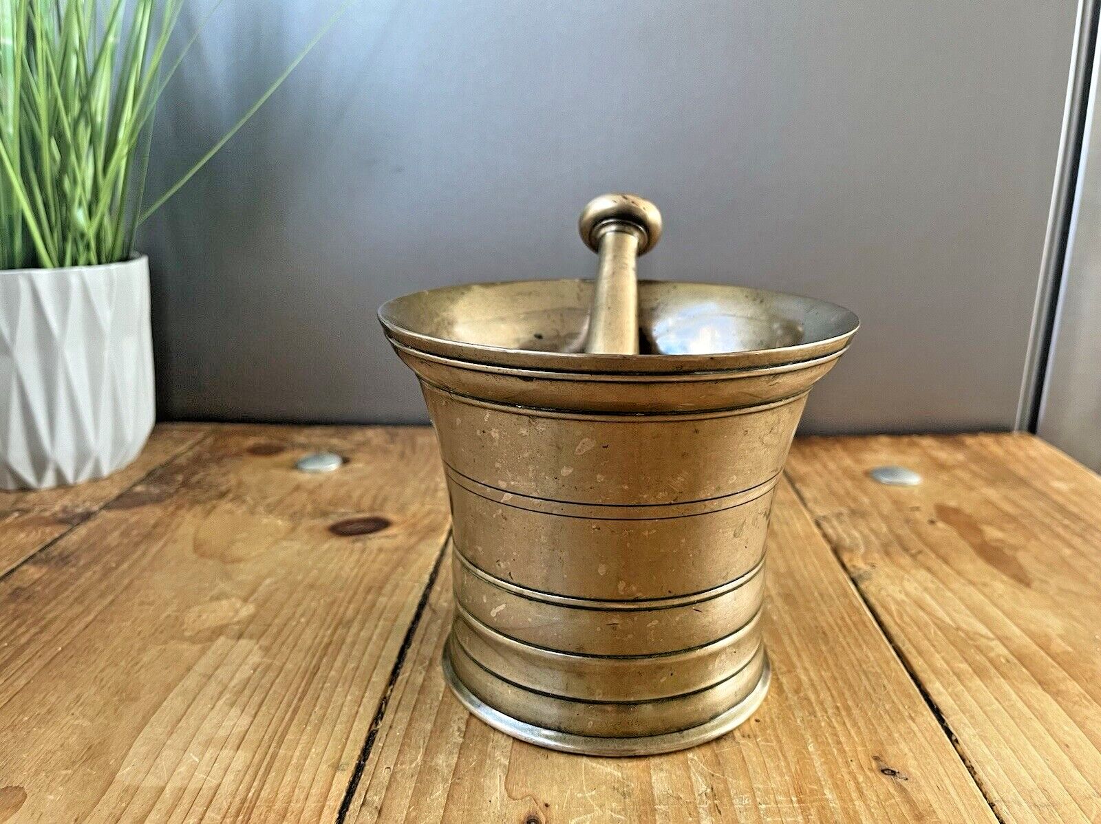 Antique 19th C Apothecary 2.4kg Bronze Pestle & Mortar Chemist Herbs Kitchenalia photo 200.0