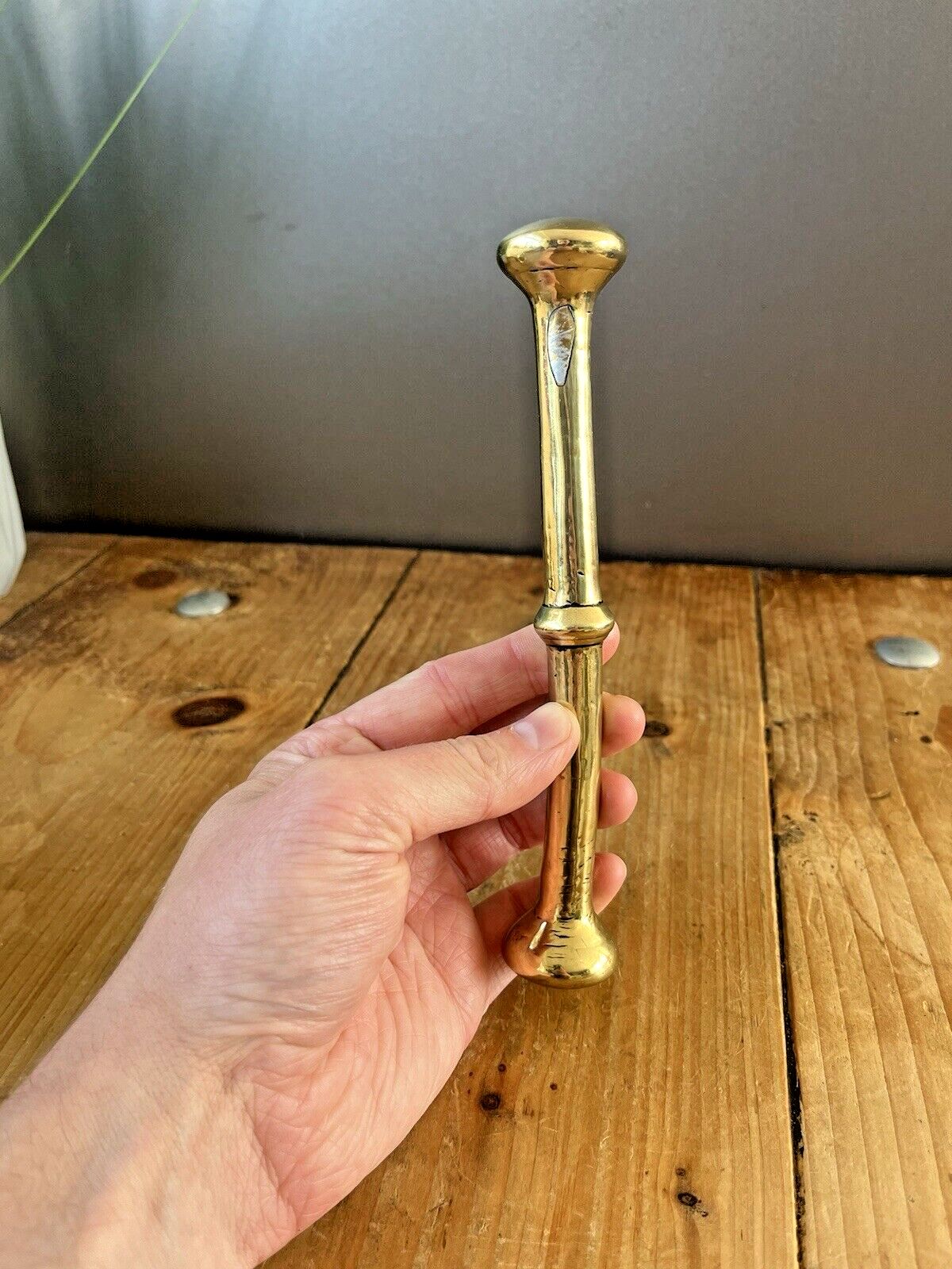 photo for sale Antique 19th C Apothecary Brass Bronze Pestle & Mortar Herbs Chemist Kitchenalia