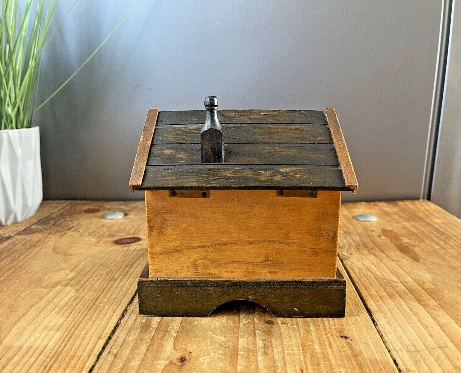 The Shakespeare Hotel Tudor House Wooden Treen Storage Box Thorens Swiss Musical photo Home Decor