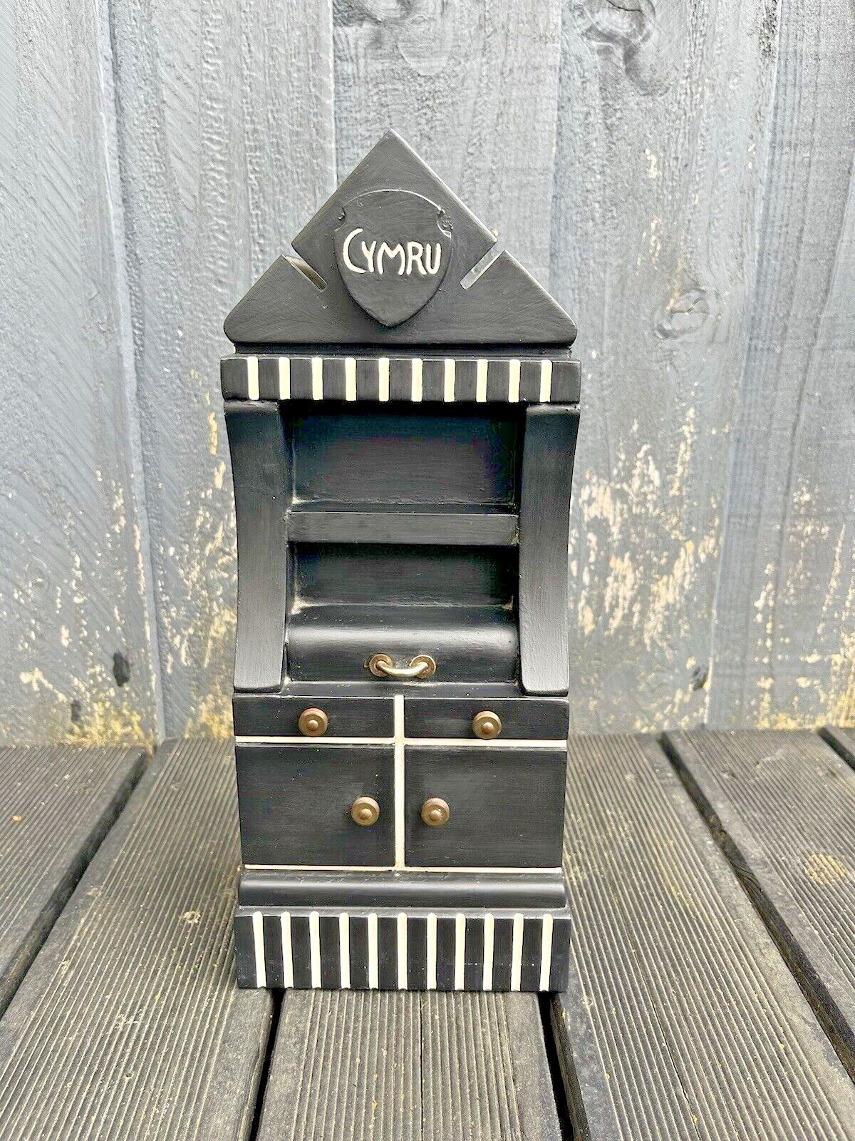 Home Fixtures Decorative Welsh Dresser Folk Art Slate Brass Handle Door Stop Quarryman Antique photo