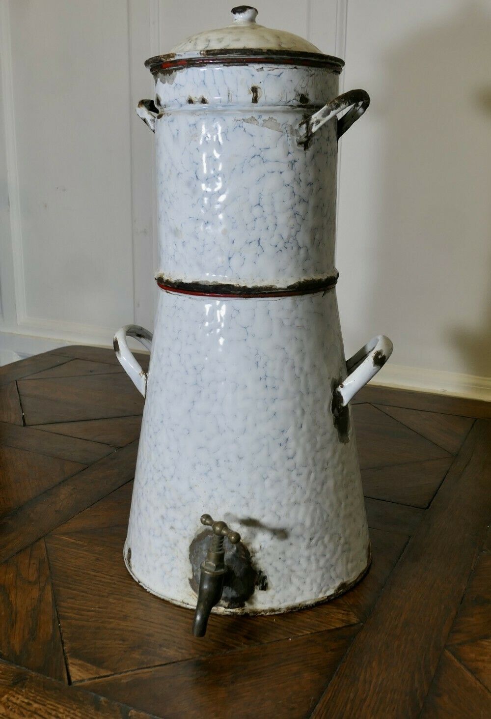 Large Kitchen Range Enamel Coffee Urn Samovar
