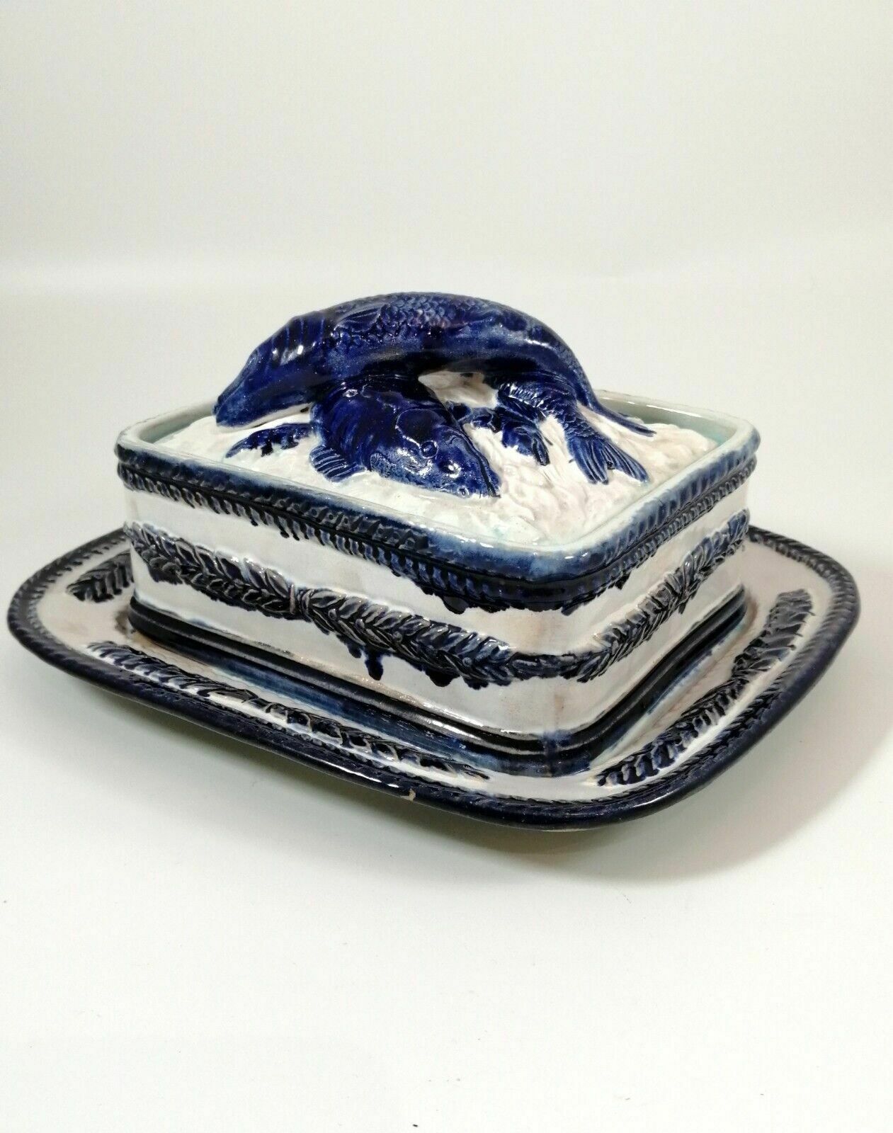 A Majolica Sardine Box By Thomas Forester & Sons, Late 19th Century photo Home Decor