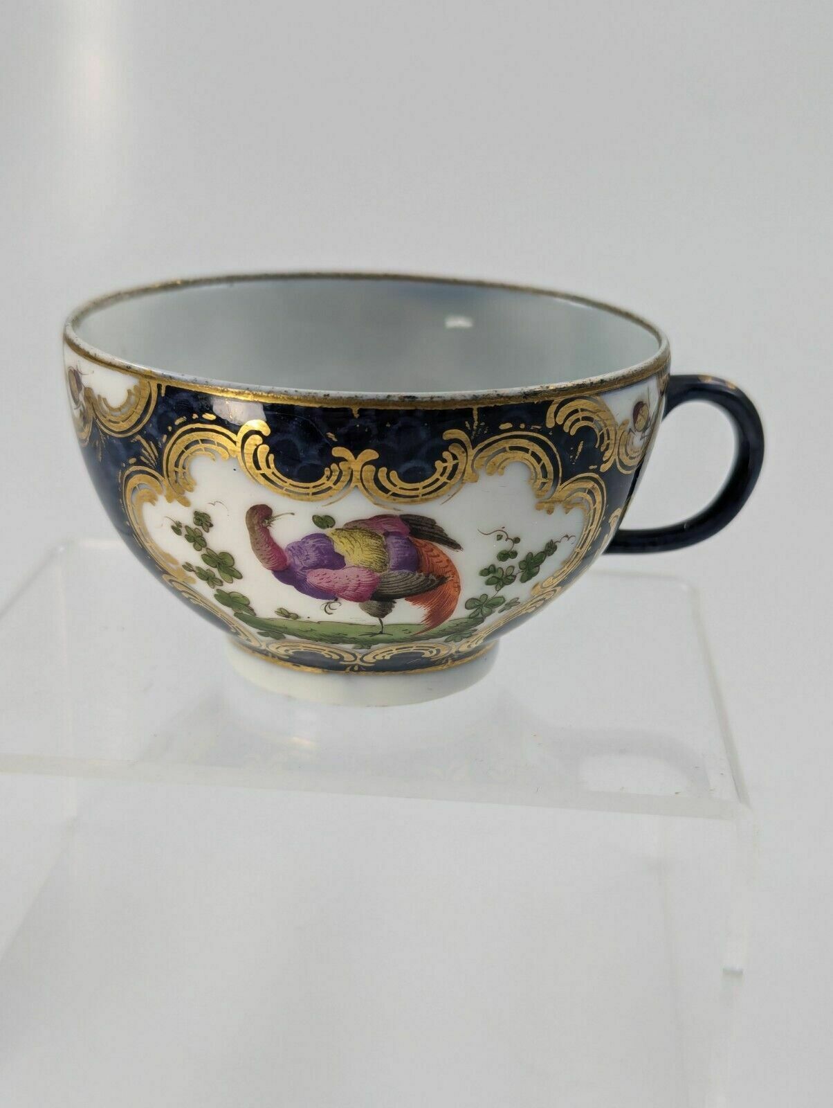 A Rare 18th Century Worcester Tea Cup With Hand Painted Exotic Birds   C.1760 photo buy