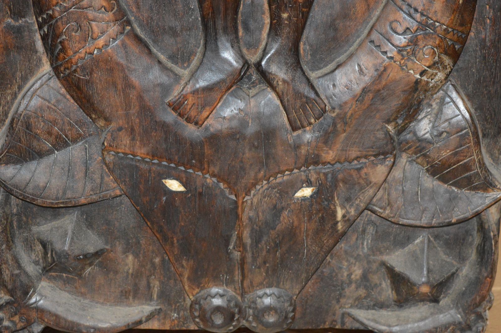 photo for sale Pair Large (148cm) Antique Carved Tribal Doors Toraja Tribe, Sulawesi, Indonesia, C1850.