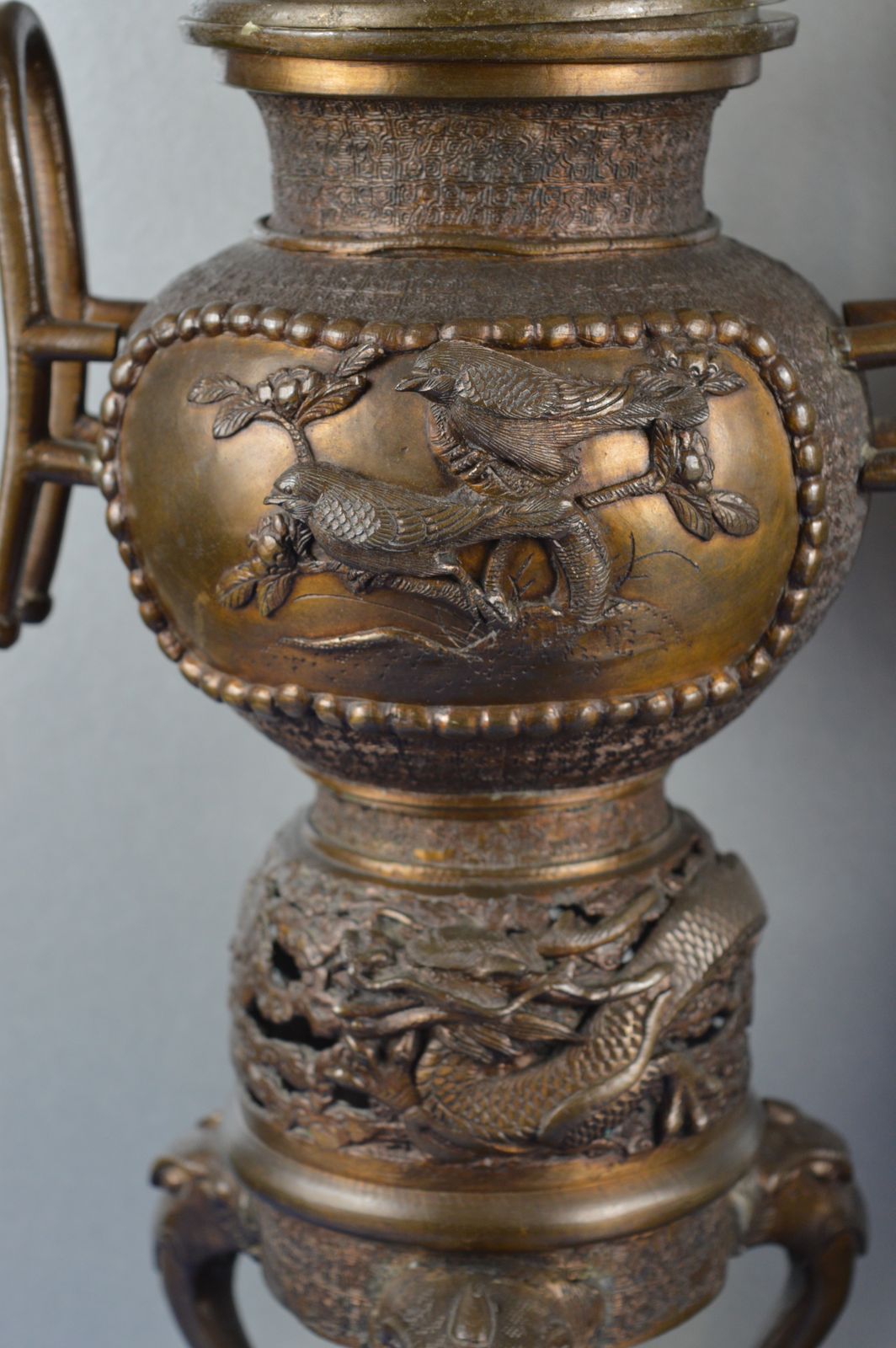 Pair Very Large (70cm) Mid 19th Century Japanese Bronze Incense Burners/Koro, C1850. photo Art