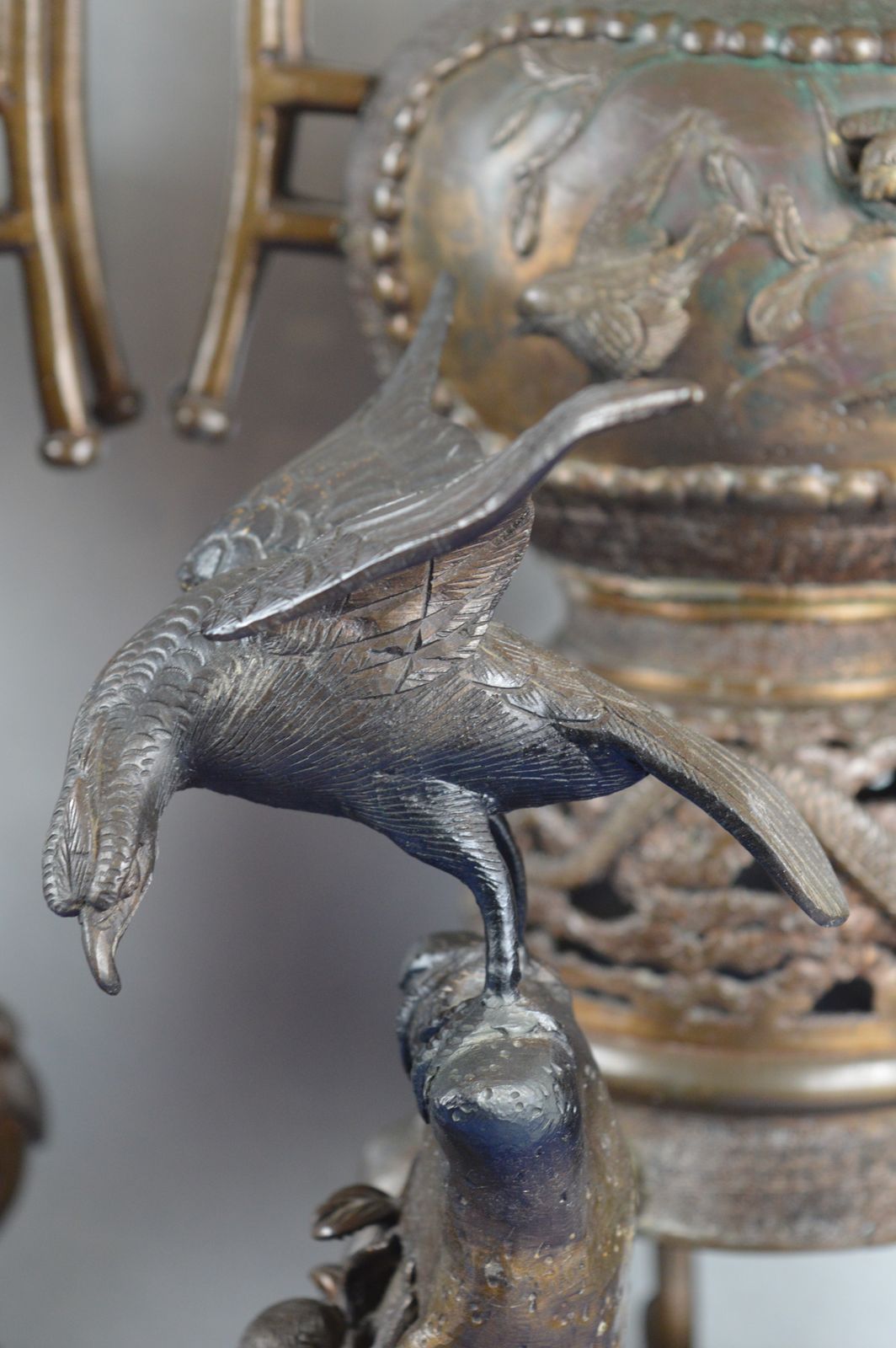 Pair Very Large (70cm) Mid 19th Century Japanese Bronze Incense Burners/Koro, C1850. photo buy