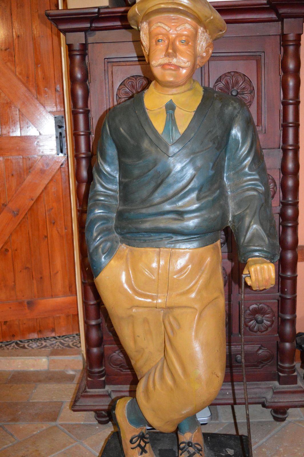 Very Large (142cm) Golf Advertising Statue Scottish Golfer/Course Designer James Braid, C1950