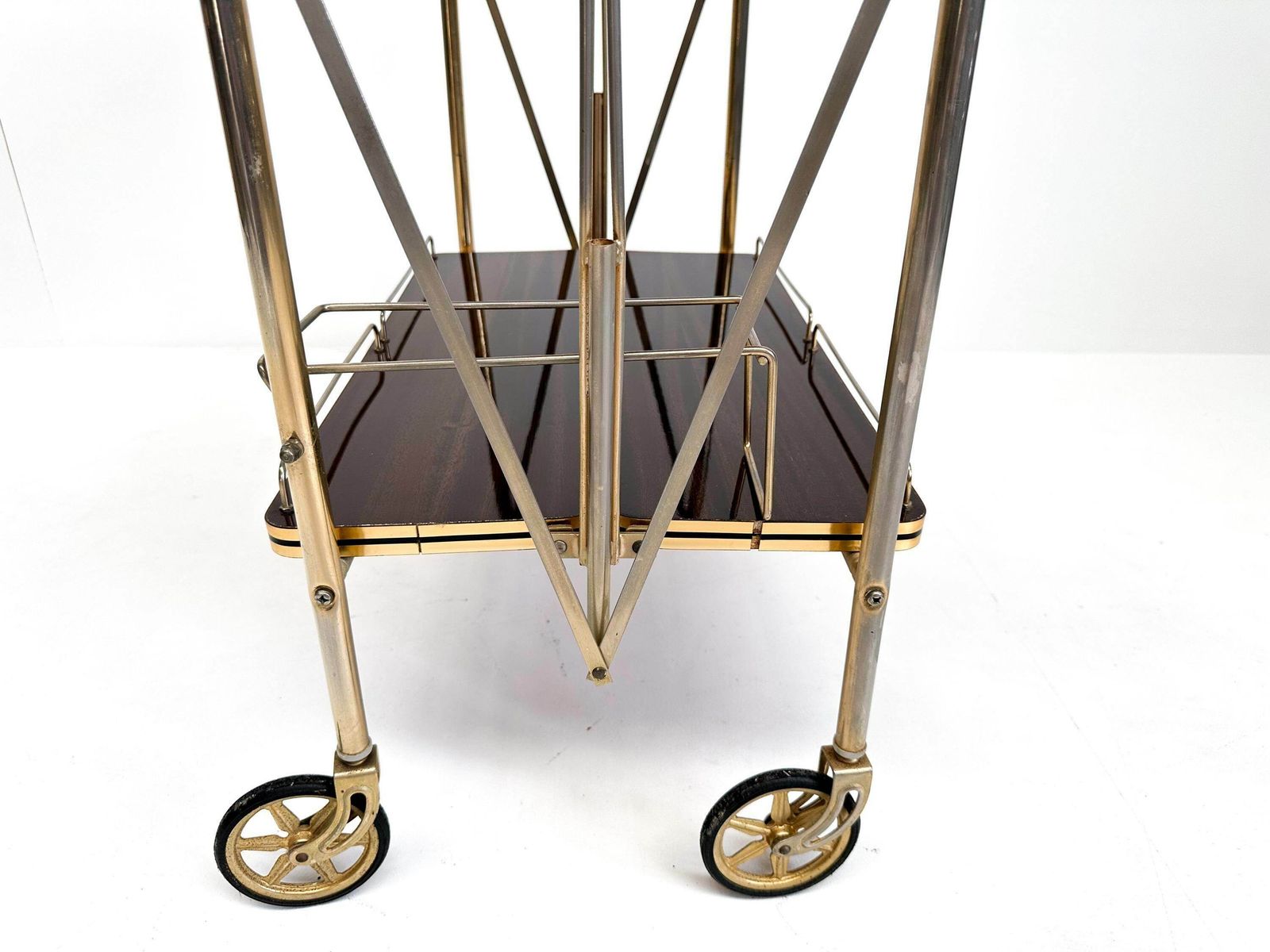 Vintage Mid Century Bar Cart Trolley, Dessert Cart Trolley, Serving Trolley photo vintage