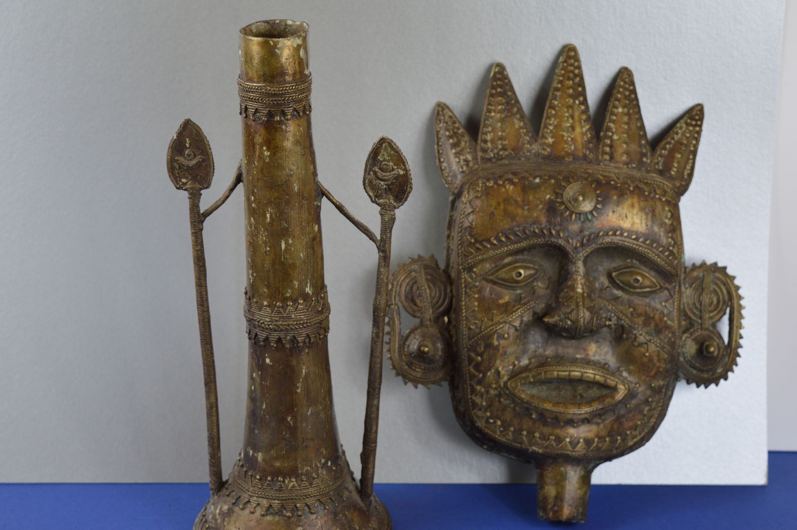 Large (68cm Tall) Early 20th Century African Bronze Ashanti King Statue,C1900.