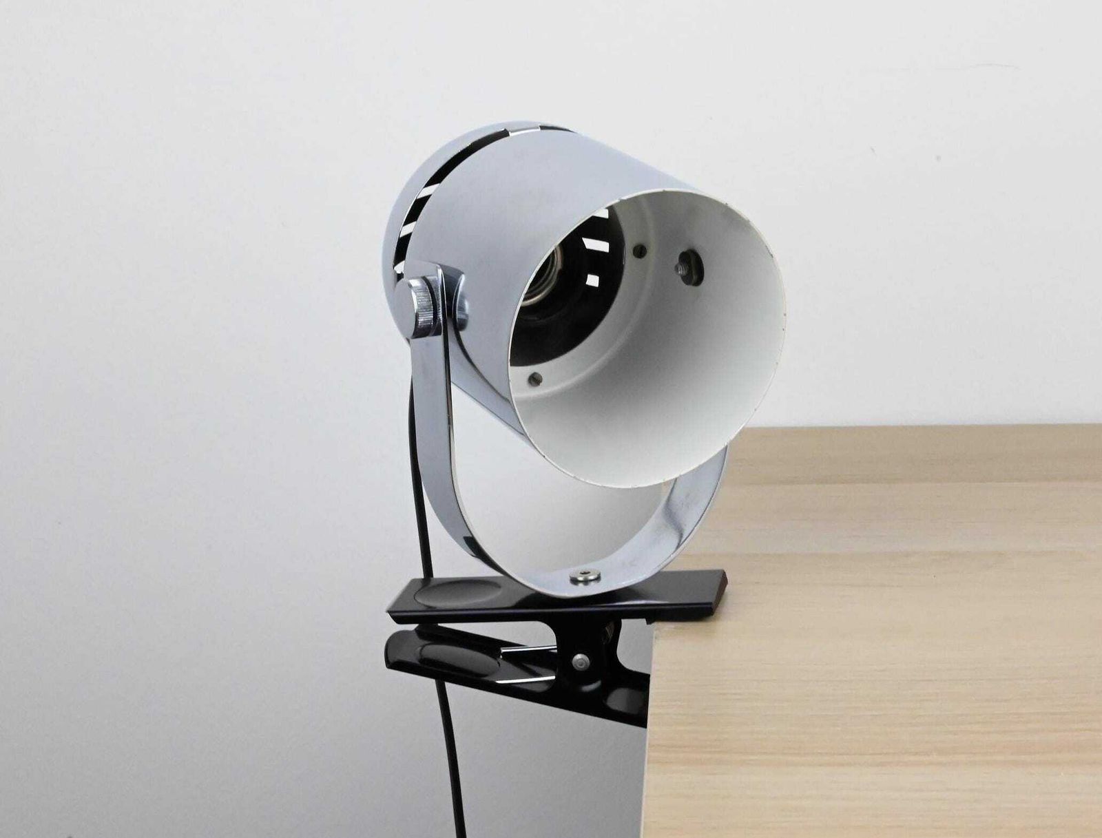 Chrome Clip On Table Lamp By Lidokov, Stanislav Indra Lamp, Metal Lamp, Desk Metal Lamp, Table Lamp, Desk Lamp, Mid Century Lamp photo Lighting