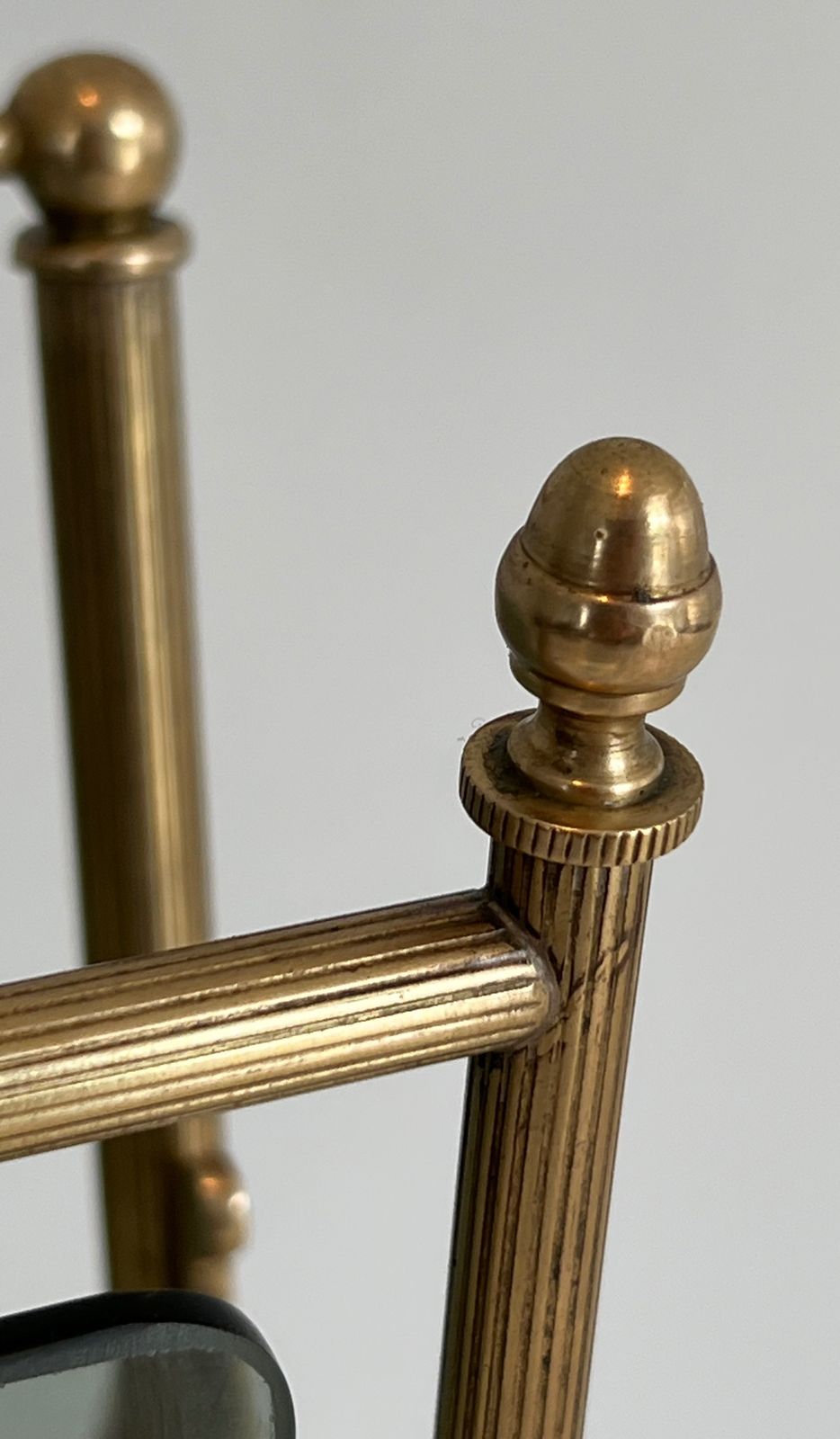 Brass And Blue Glass Magazine Rack From Maison Jansen photo vinterior