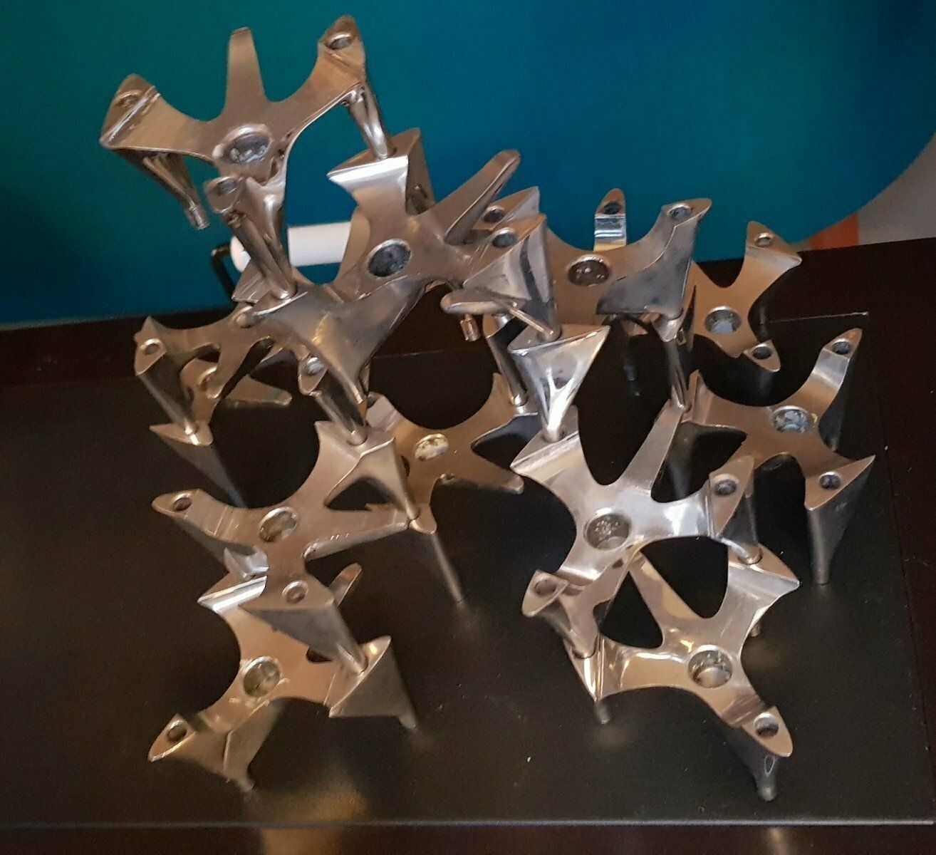 Space Age German Metal Candleholders From Hammonia Motard, Set Of 14 photo for sale