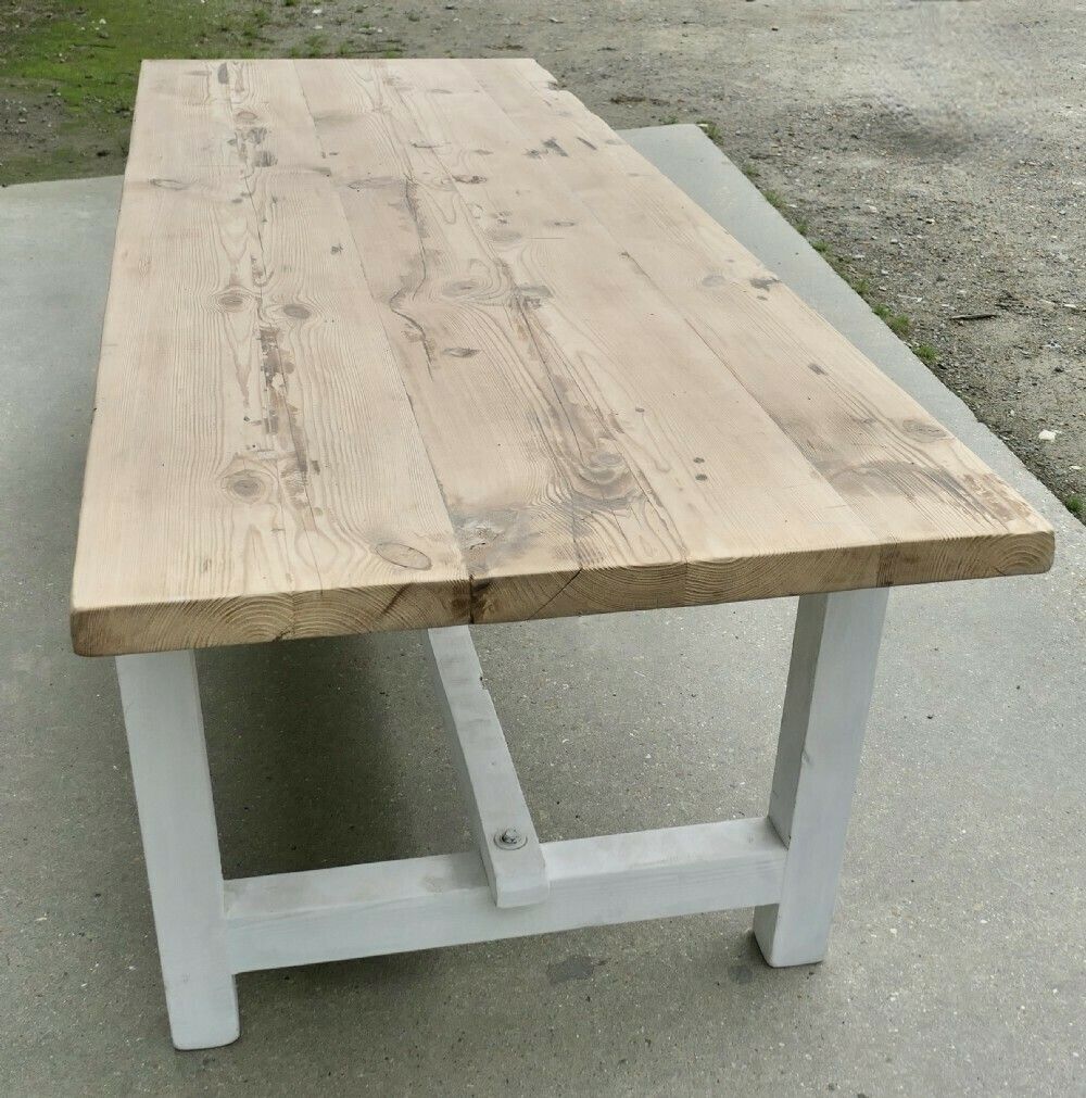Large Heavy Rustic And Very Strong 8ft Pine Table photo Furniture