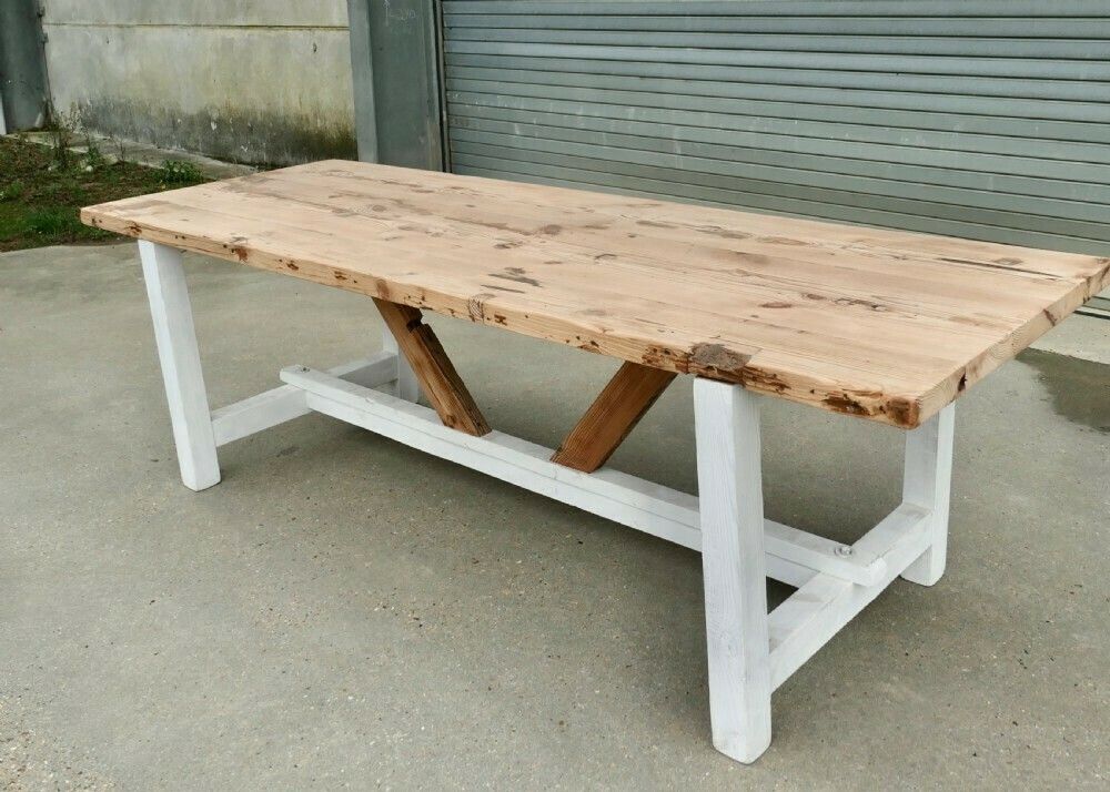 Large Heavy Rustic And Very Strong 8ft Pine Table photo buy