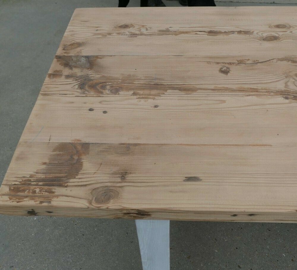 Large Heavy Rustic And Very Strong 8ft Pine Table photo vintage