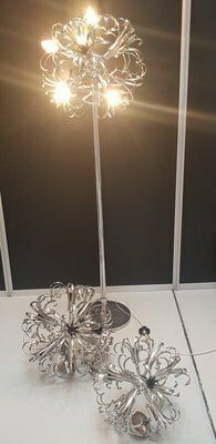 Italian Chromed Sputnik Floor & Ceiling Lamps Set Of 3 photo furniture