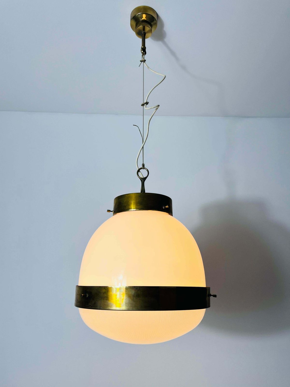 Lighting Brass Delta Grande Chandelier By Sergio Mazza For Artemide, Italy, 1960s photo
