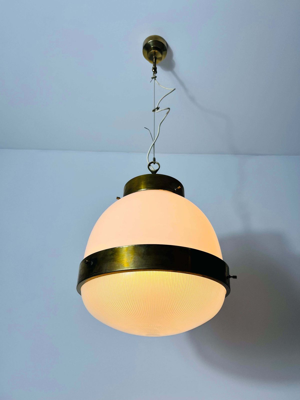 photo vinterior Brass Delta Grande Chandelier By Sergio Mazza For Artemide, Italy, 1960s