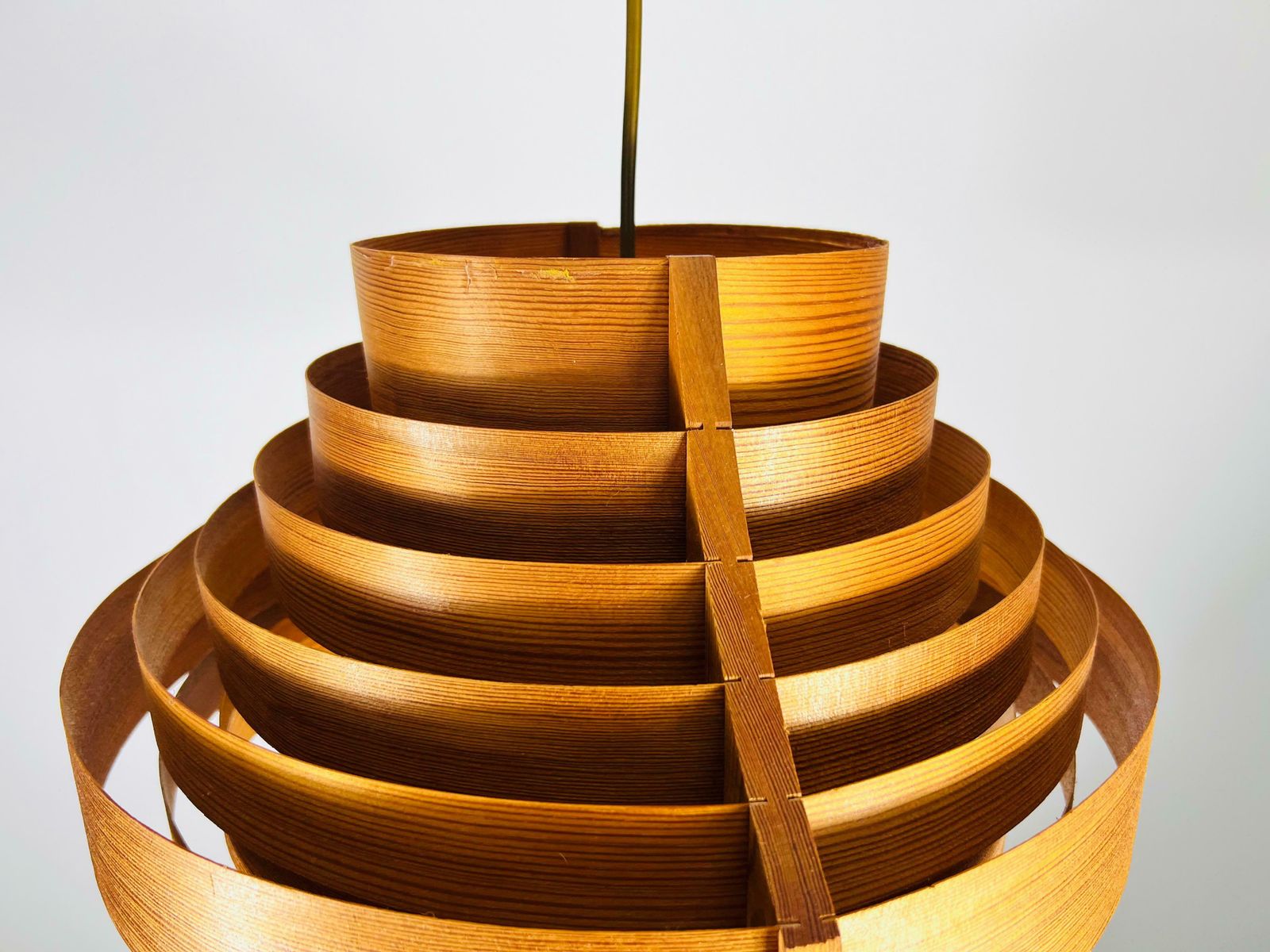 photo furniture Mid Century Wooden Pendant Lamp By Hans Agne Jakobsson, Sweden, 1960s