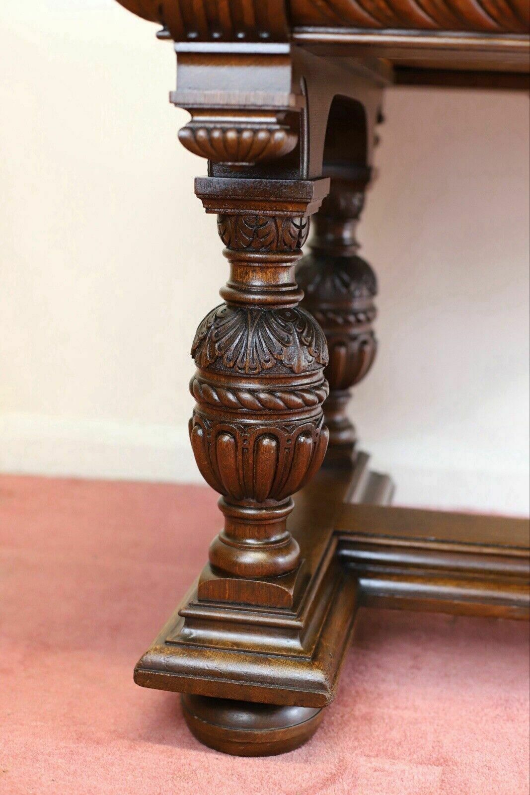 photo furniture Gillows Of Lancaster Superb Victorian Carved Oak Library Table