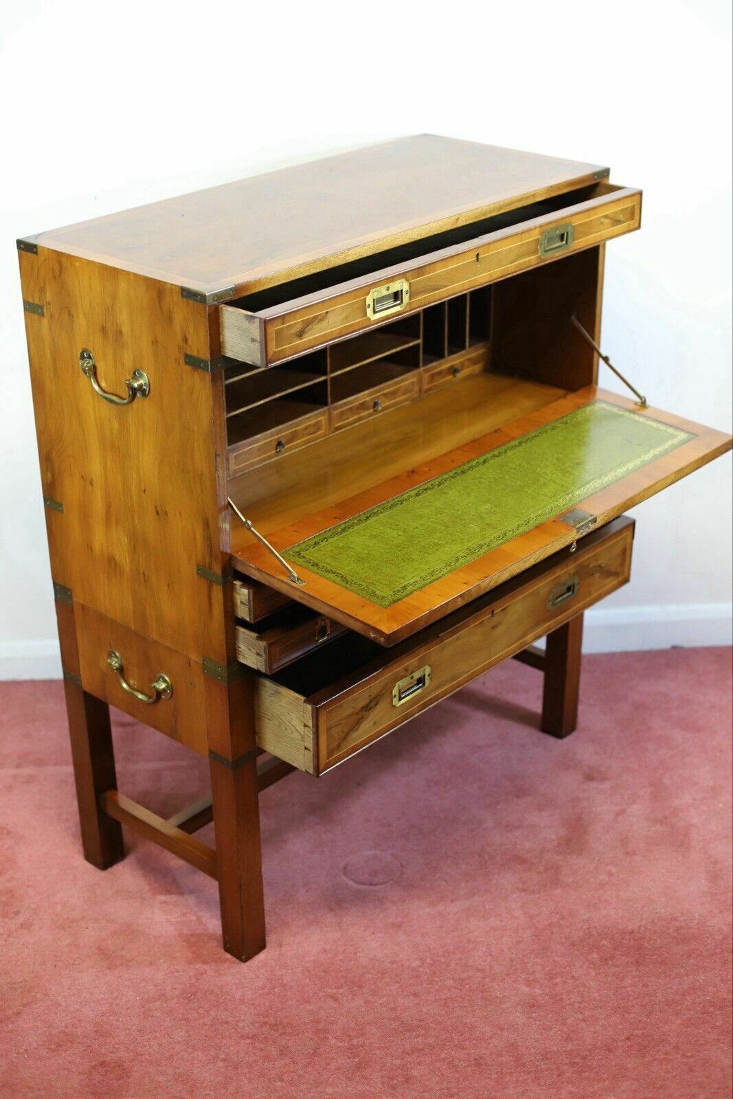 photo furniture Lovely Yew Wood Secretary Campaign Chest