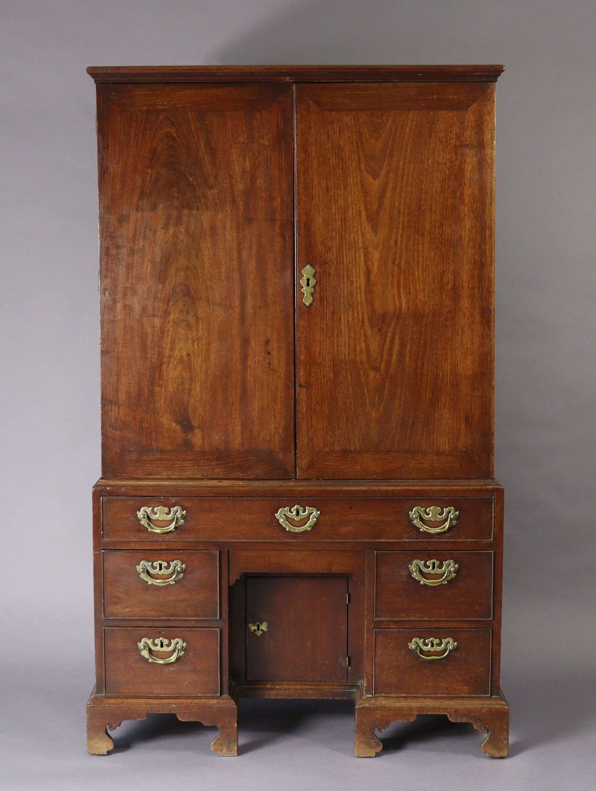 Remarkable George II Red Walnut Gentleman's Library Collectors Cabinet photo furniture