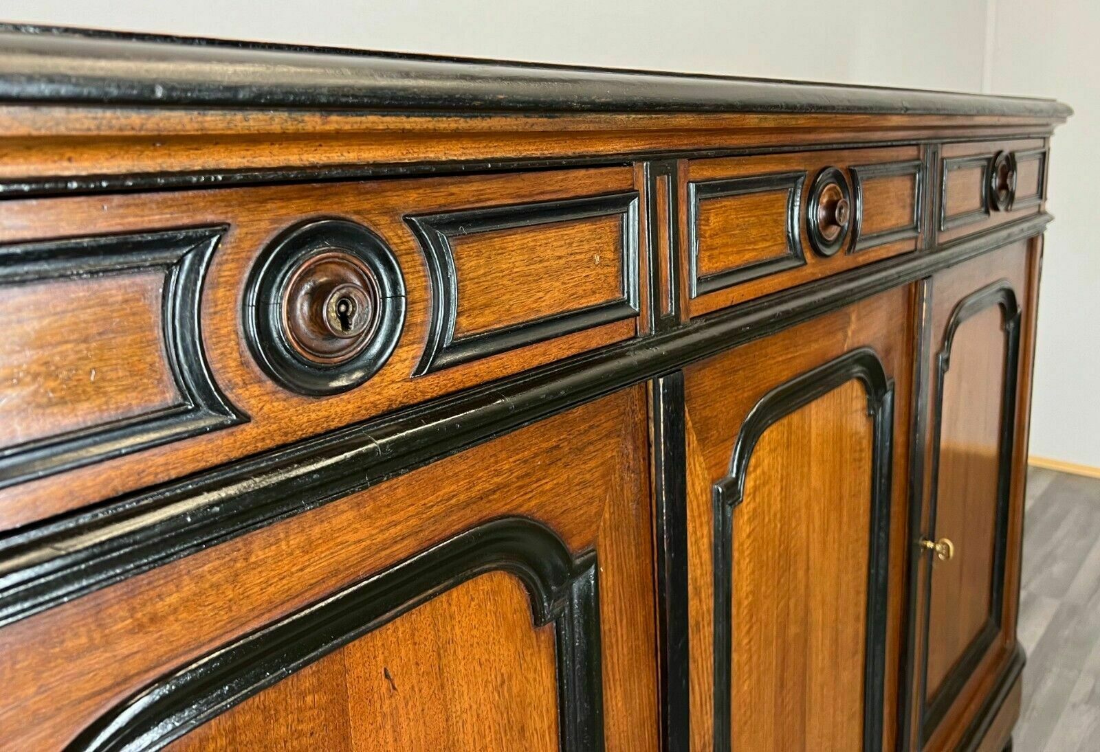 French Antique Mahogany Chest Of Drawers Sideboard photo vinterior