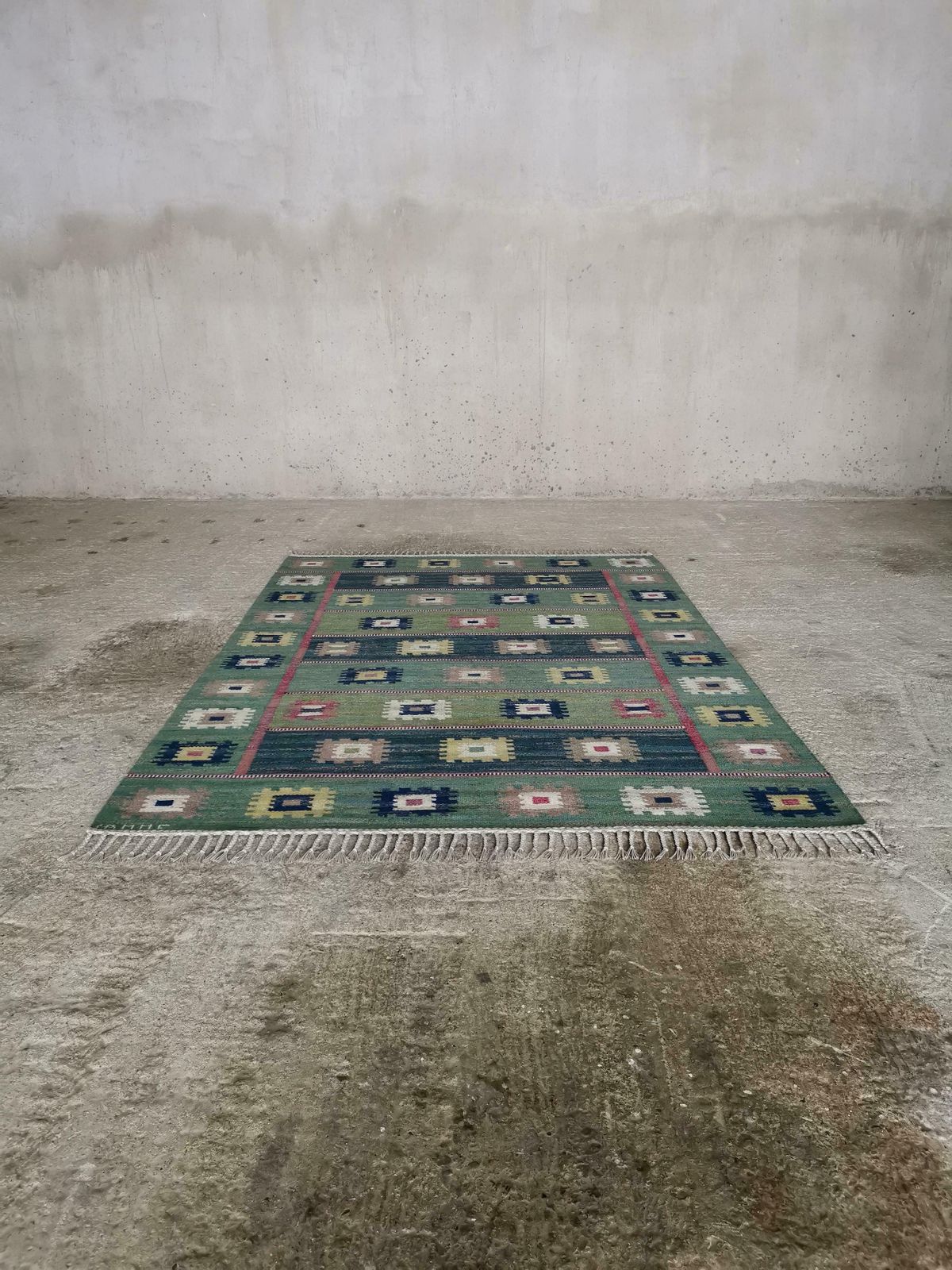 Rare "Grön äng" Carpet Designed By Märta Måås Fjetterström In 1928, Sweden. photo buy