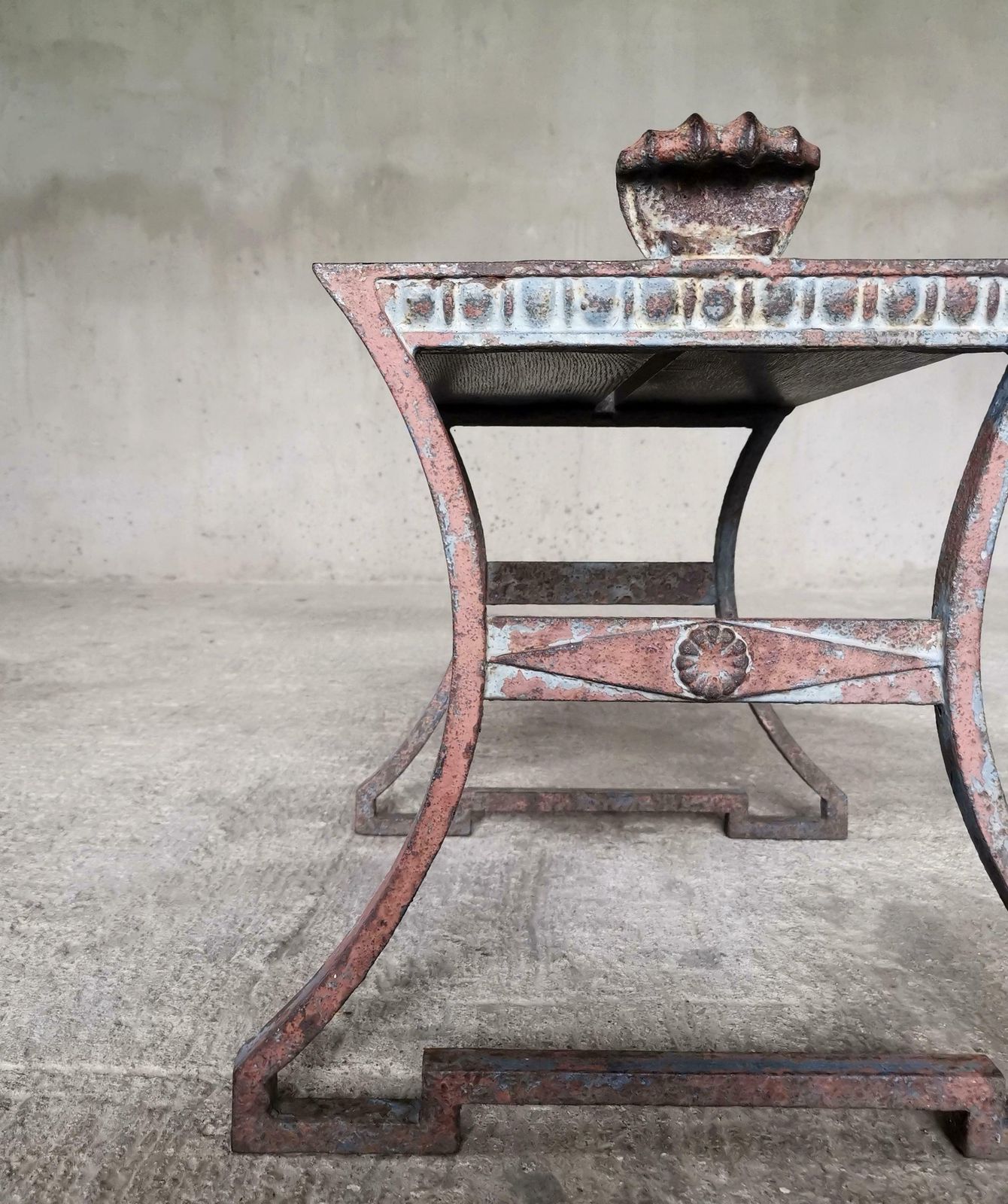 Folke Bensow Cast Iron And Solid Oak Bench For Näfverkvarns Bruk Sweden 1920s photo vinterior