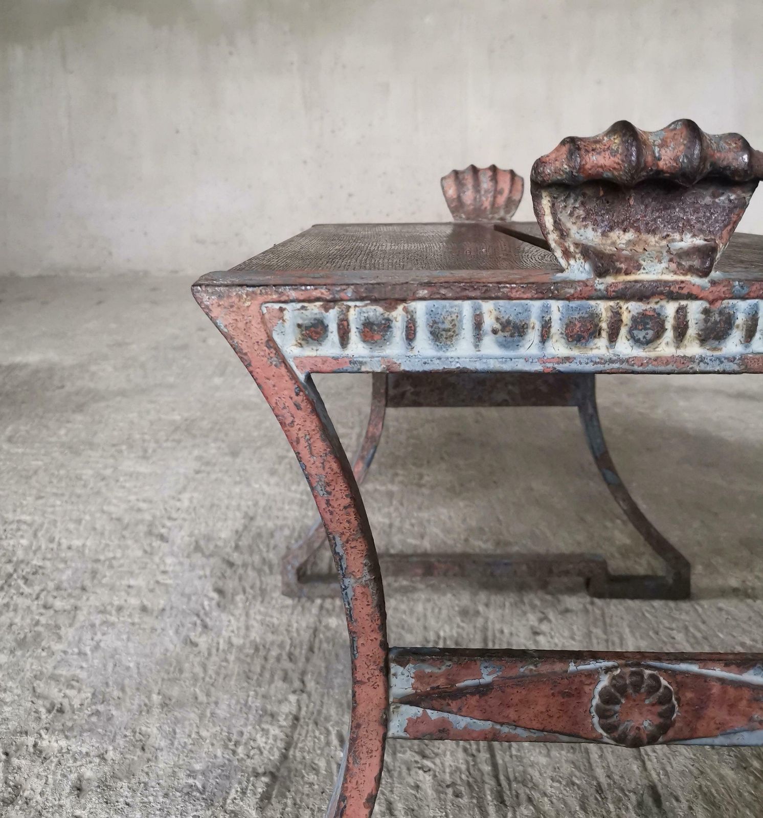 Folke Bensow Cast Iron And Solid Oak Bench For Näfverkvarns Bruk Sweden 1920s photo buy