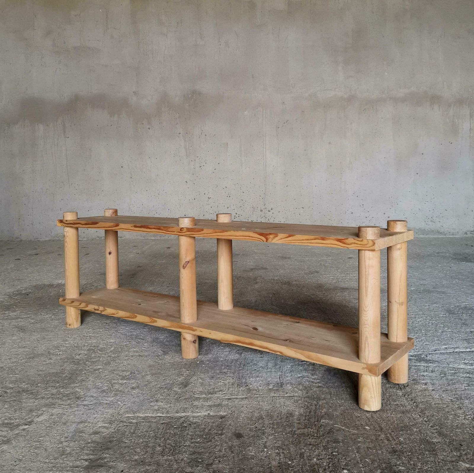 A Set Of Benches / Shelves / Room Dividers In Solid Oregon Pine, Denmark 1960s photo furniture