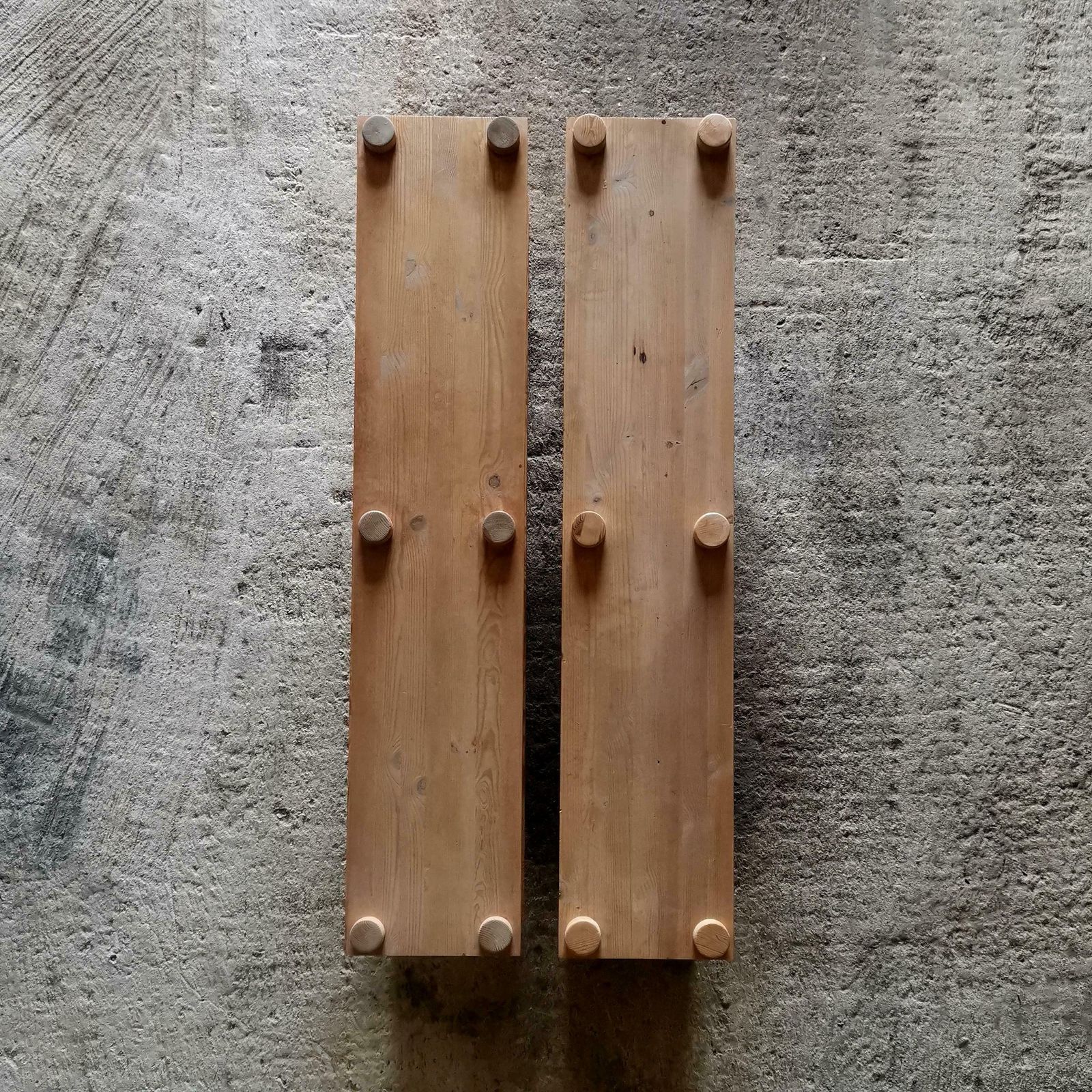 A Set Of Benches / Shelves / Room Dividers In Solid Oregon Pine, Denmark 1960s photo Furniture